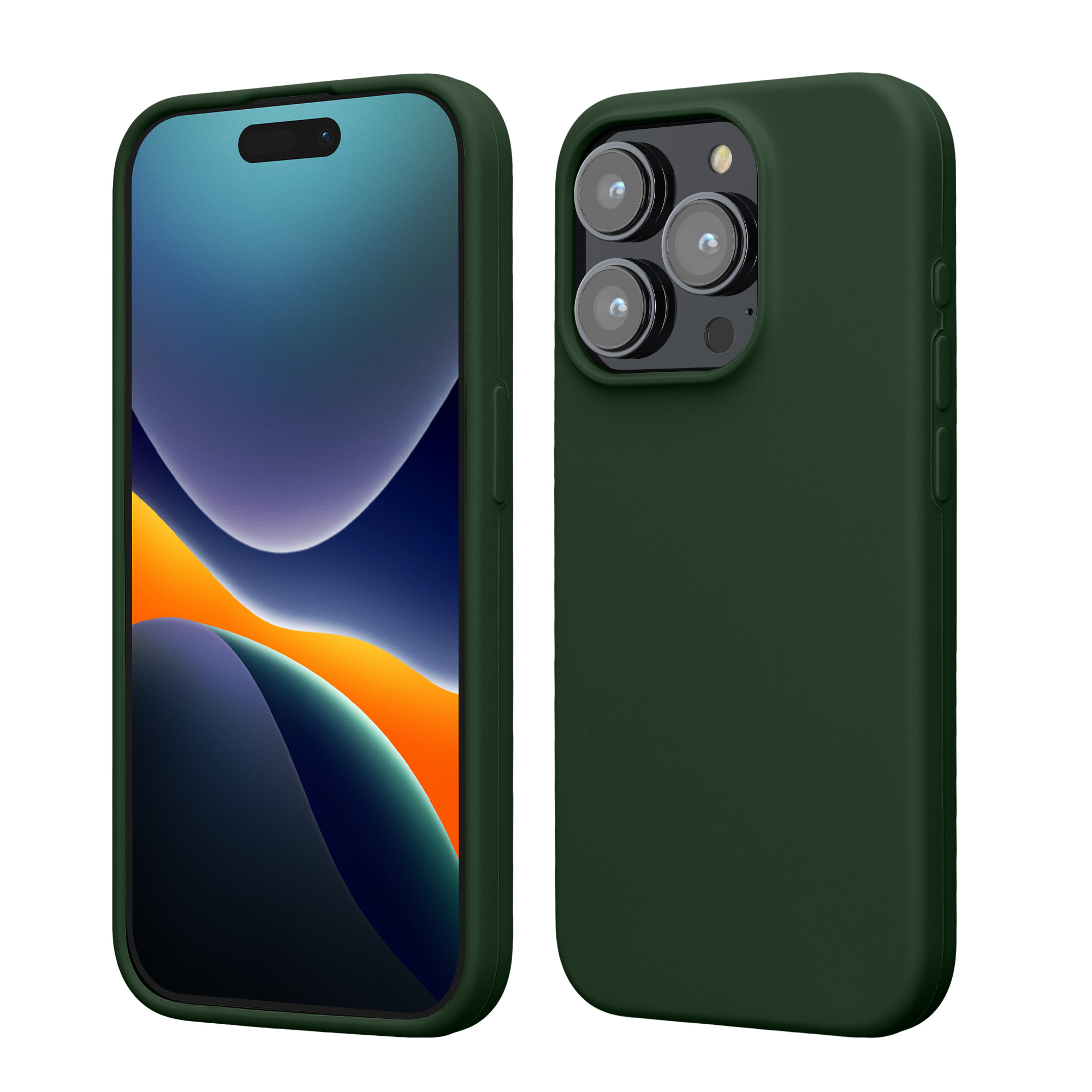 Pouzdro pro iPhone 15 Pro kwmobile silikonové - tmavě zelená