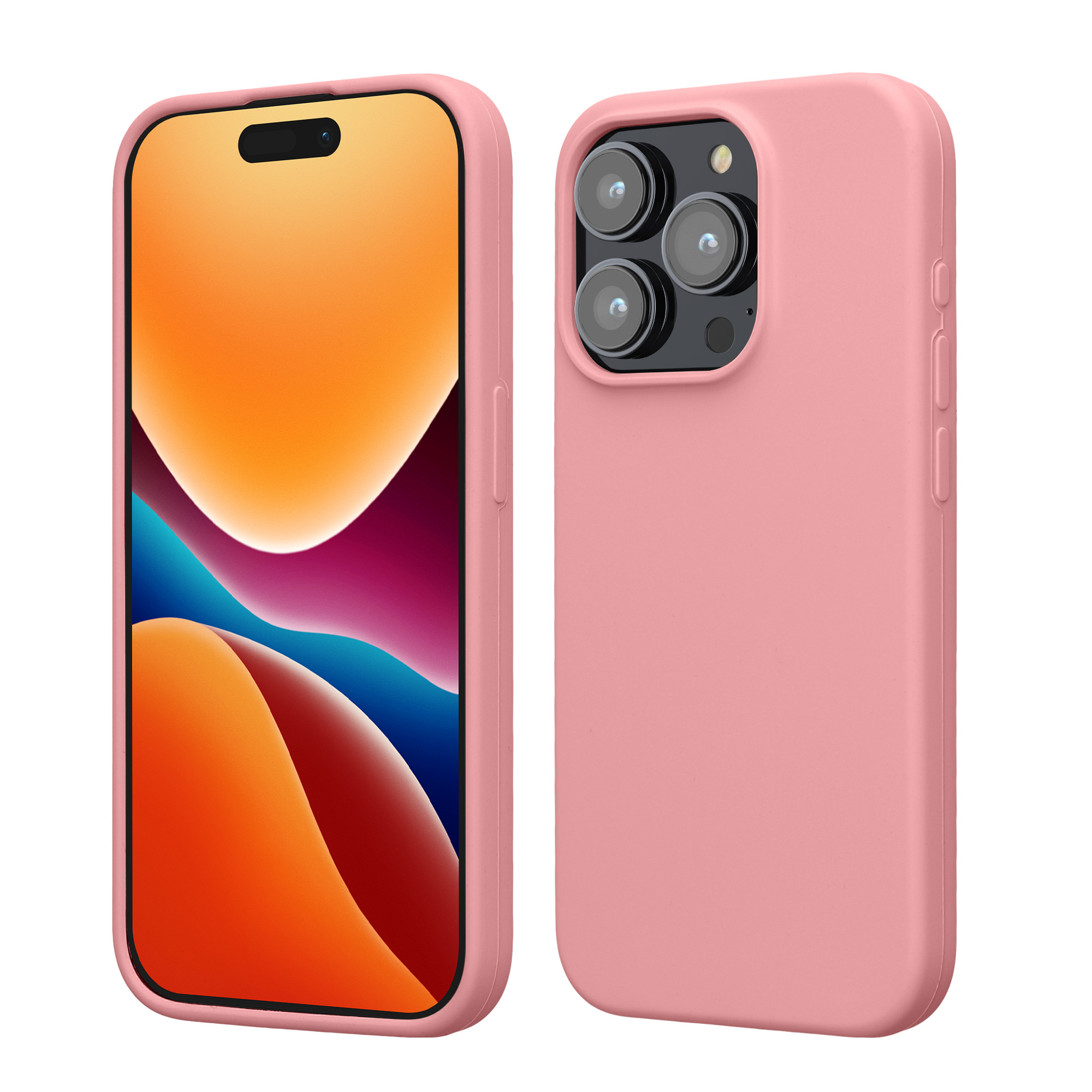 Silikonový kryt kwmobile pro iPhone 15 Pro - světle růžová