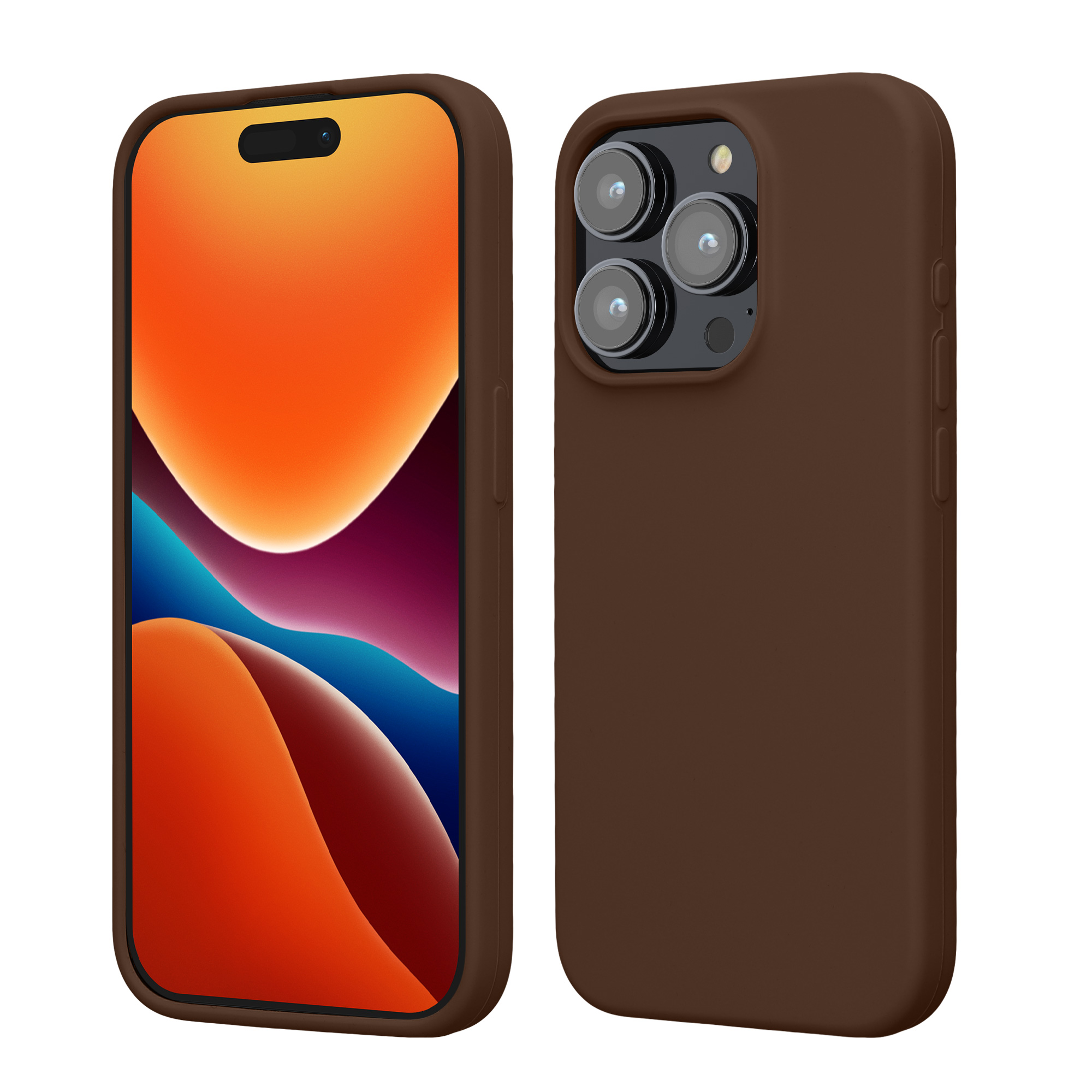 Pouzdro pro iPhone 15 Pro kwmobile silikonové - čokoládová