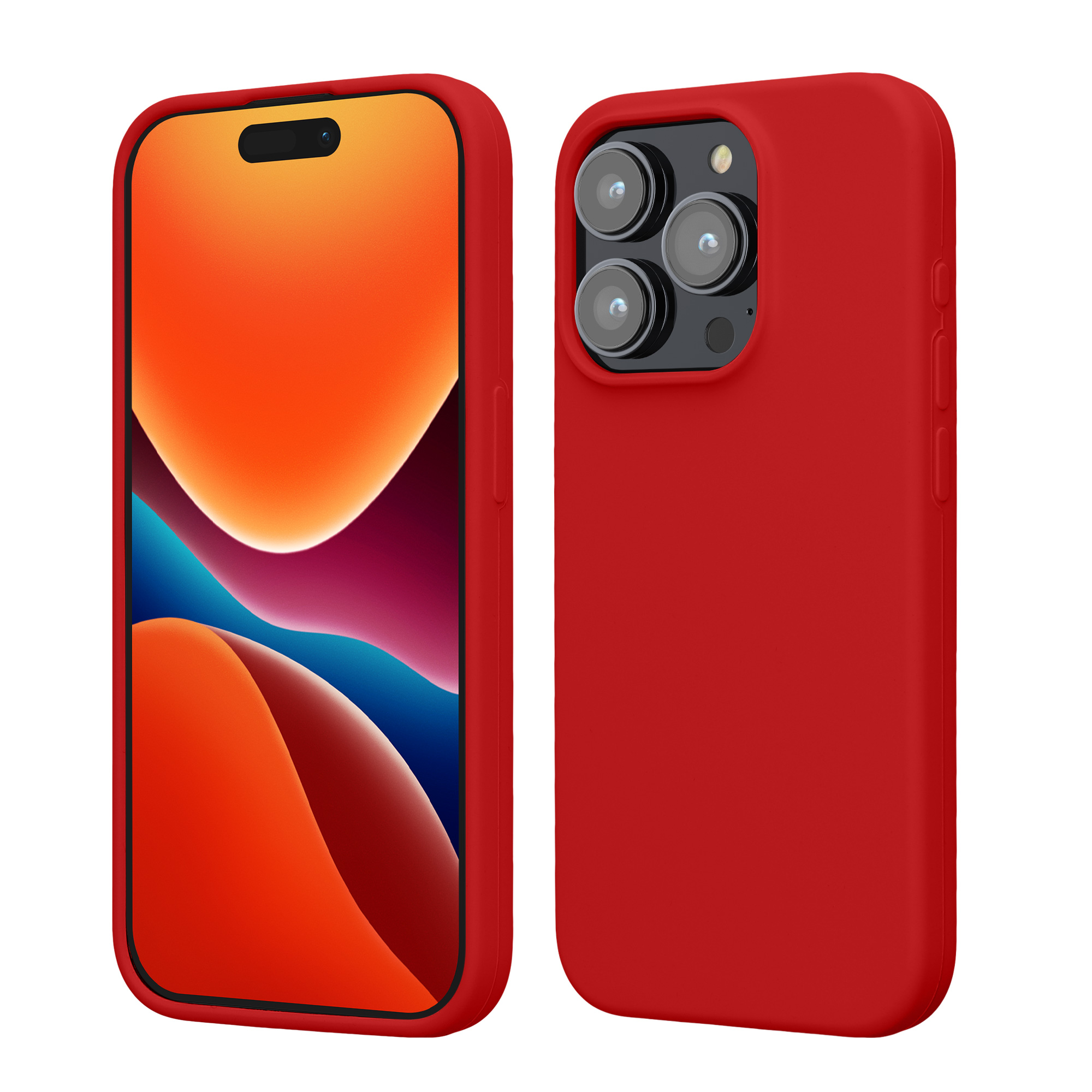 Silikonový kryt kwmobile pro iPhone 15 Pro - klasicky červená