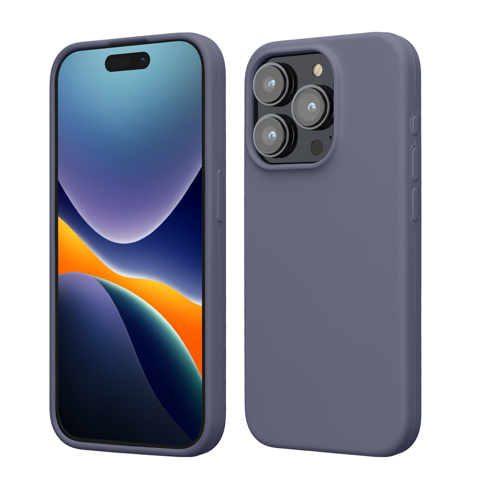 Silikonový kryt kwmobile pro iPhone 15 Pro - levandulově šedá