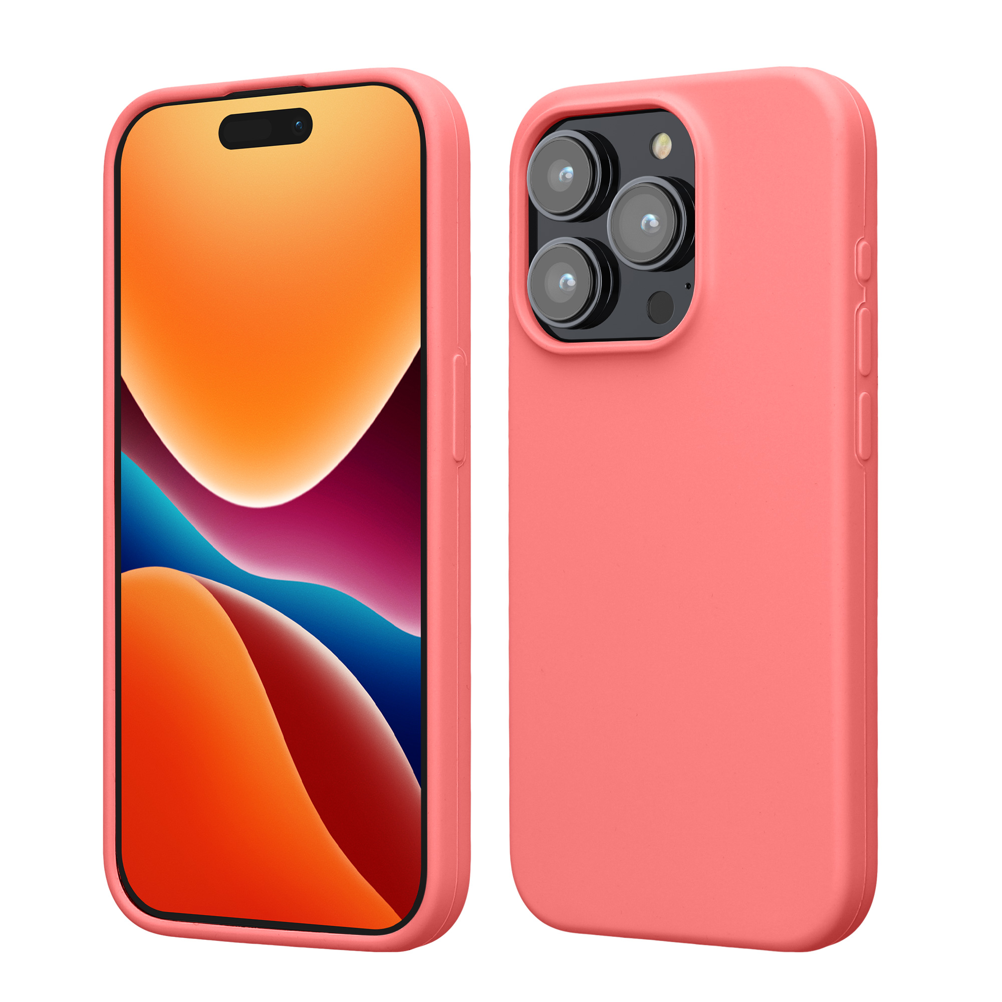 Pouzdro pro iPhone 15 Pro kwmobile silikonové - pastelová korálová
