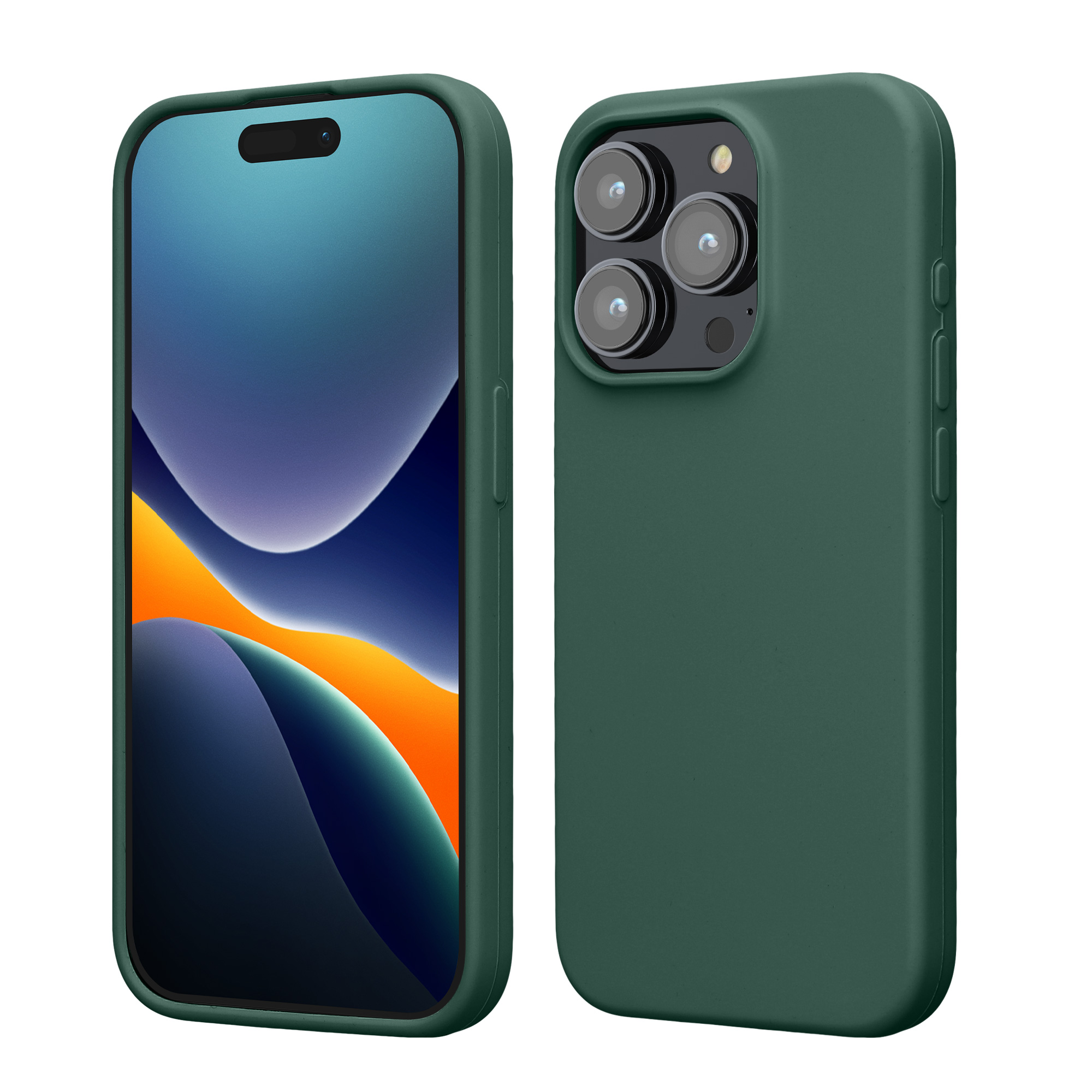 Silikonový kryt kwmobile pro iPhone 15 Pro Max - lesní zelená