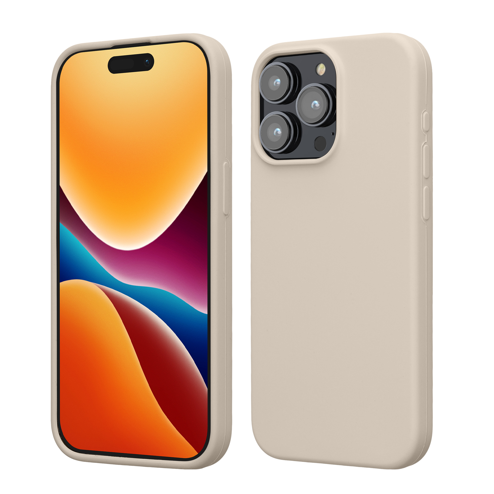 Silikonový kryt kwmobile pro iPhone 15 Pro Max - krémová