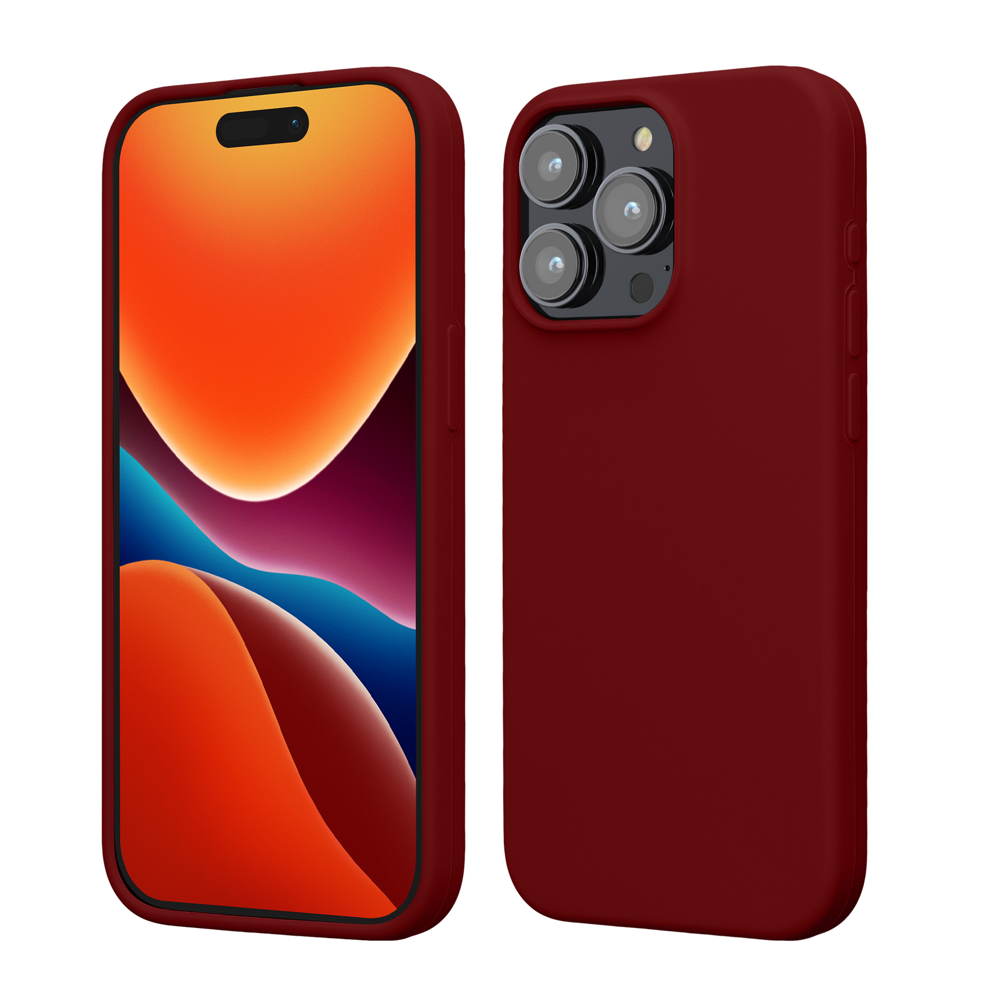 Silikonový kryt kwmobile pro iPhone 15 Pro Max - rebarborově červená