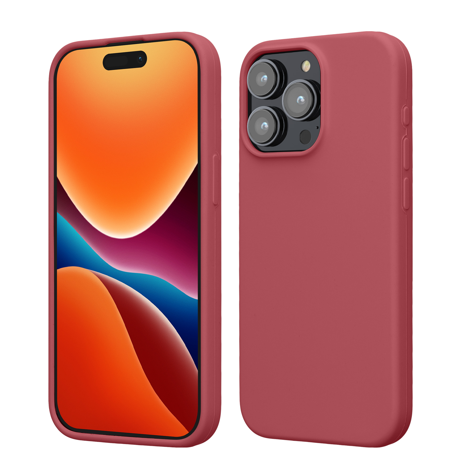 Pouzdro pro iPhone 15 Pro Max kwmobile silikonové - tmavě starorůžová