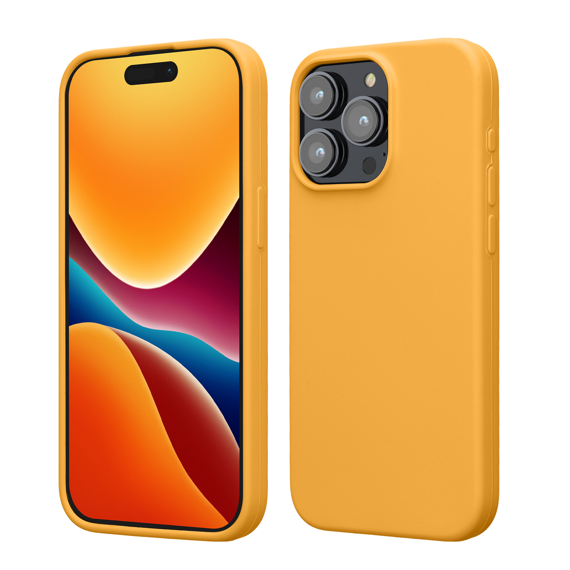 Silikonový kryt kwmobile pro iPhone 15 Pro Max - mango