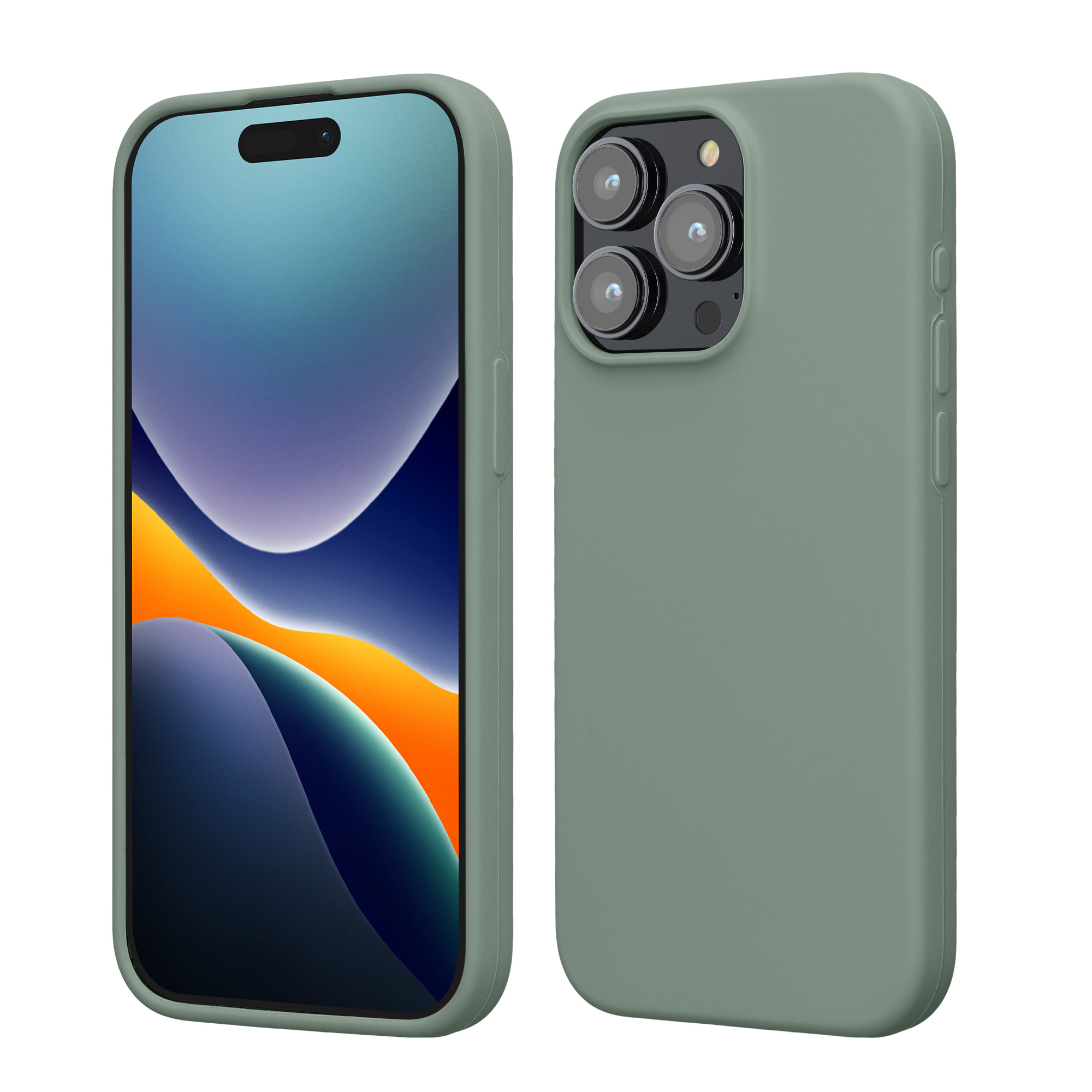 Silikonový kryt kwmobile pro iPhone 15 Pro Max - dešťově zelená