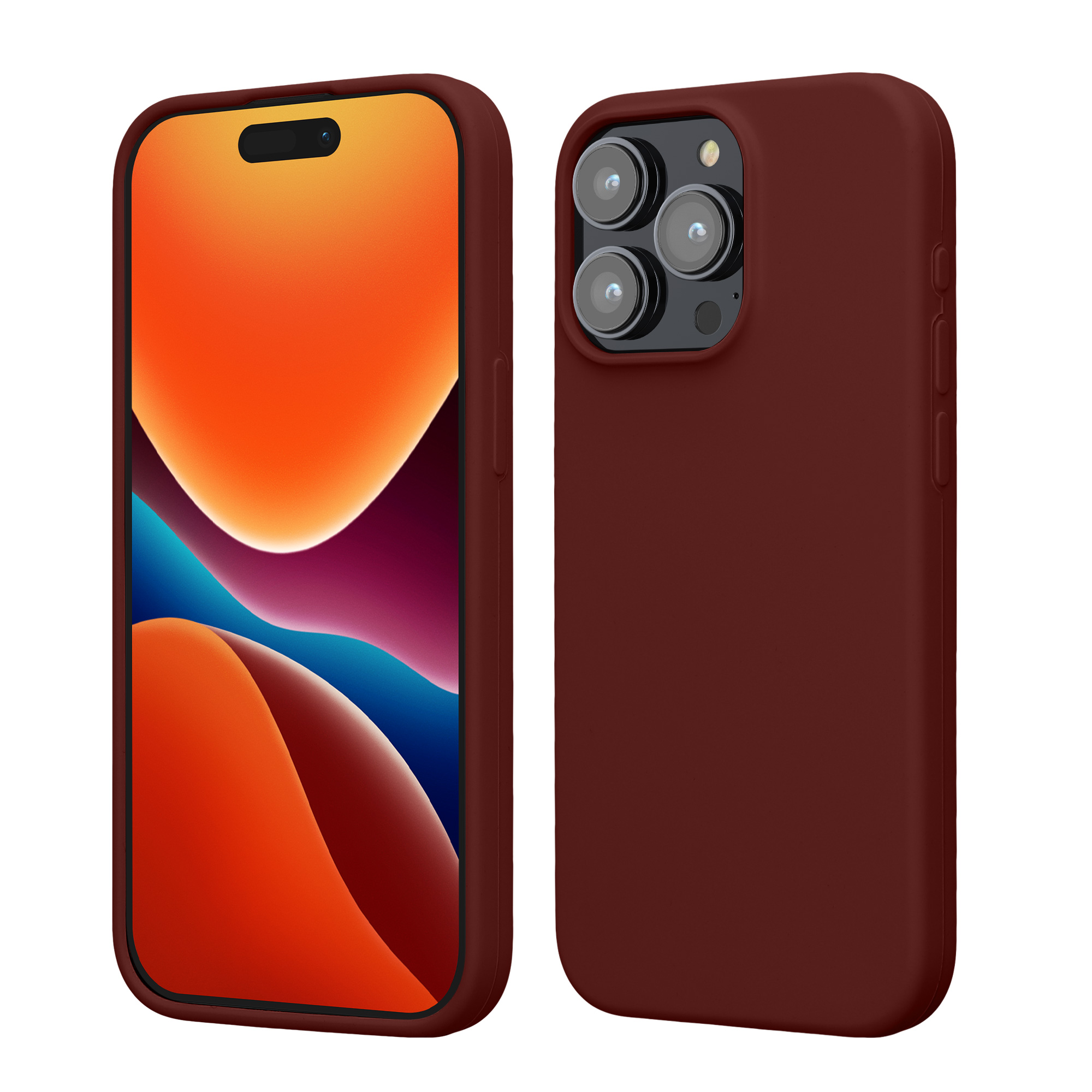 Pouzdro pro iPhone 15 Pro Max kwmobile silikonové - hnědočervená