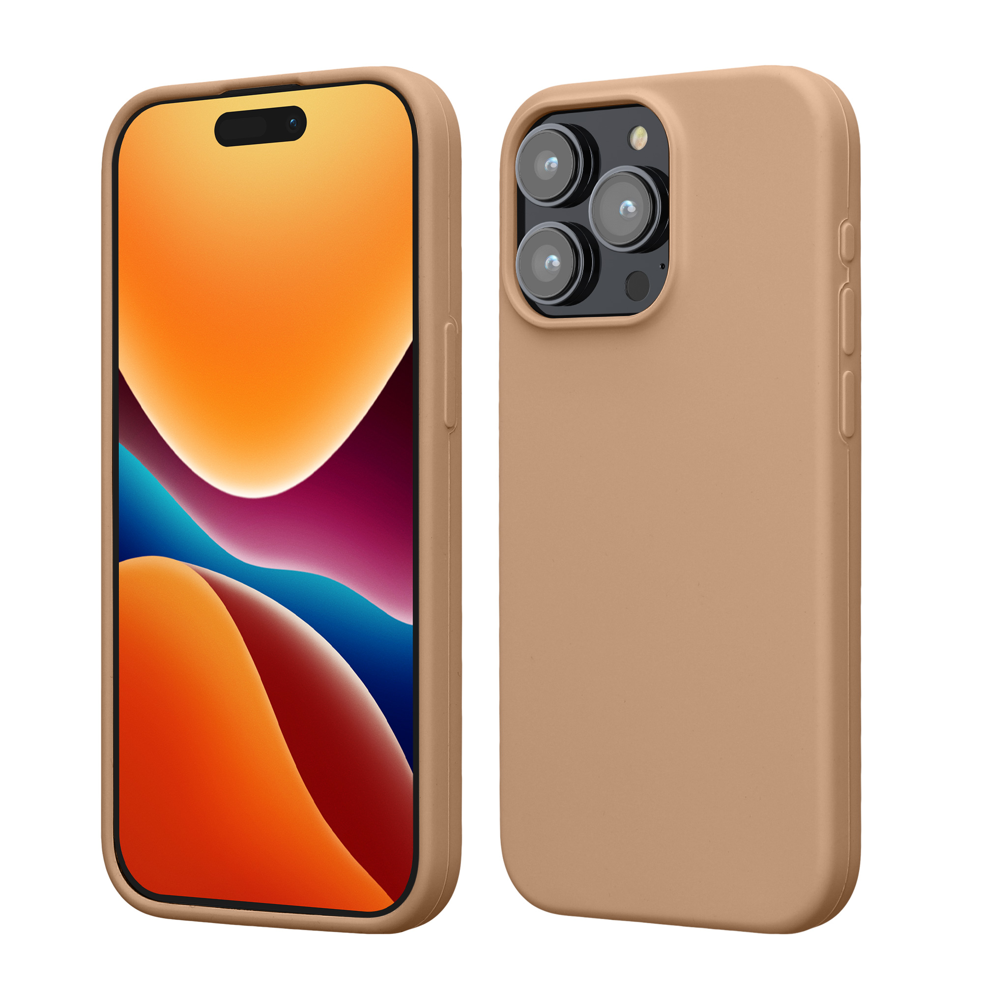 Silikonový kryt kwmobile pro iPhone 15 Pro Max - cappuccino