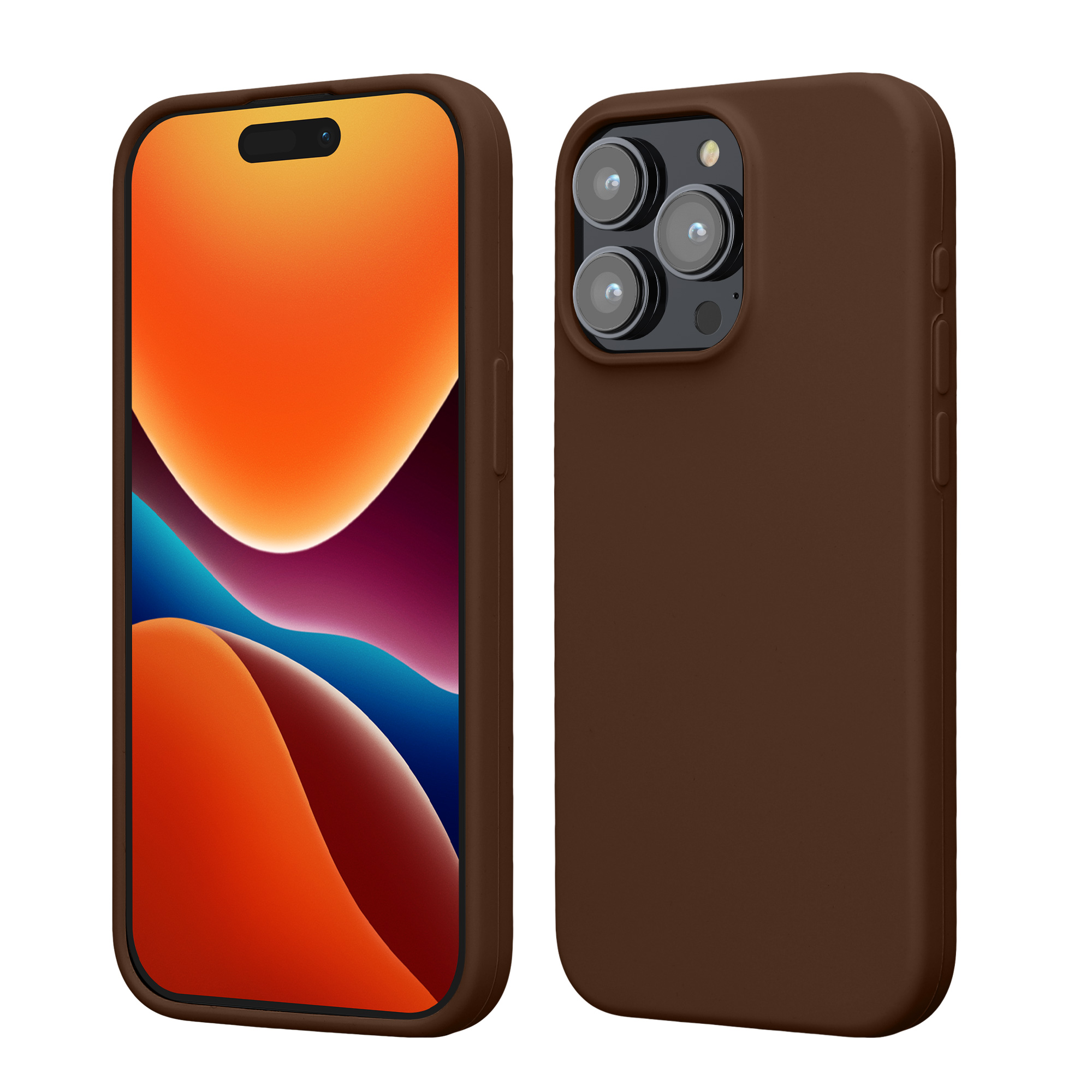 Silikonový kryt kwmobile pro iPhone 15 Pro Max - čokoládová