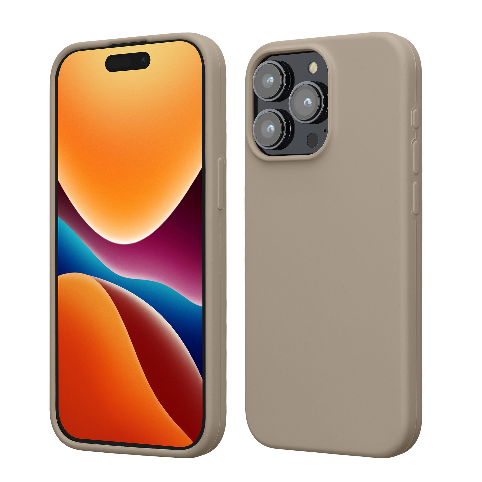 Silikonový kryt kwmobile pro iPhone 15 Pro Max - taupe
