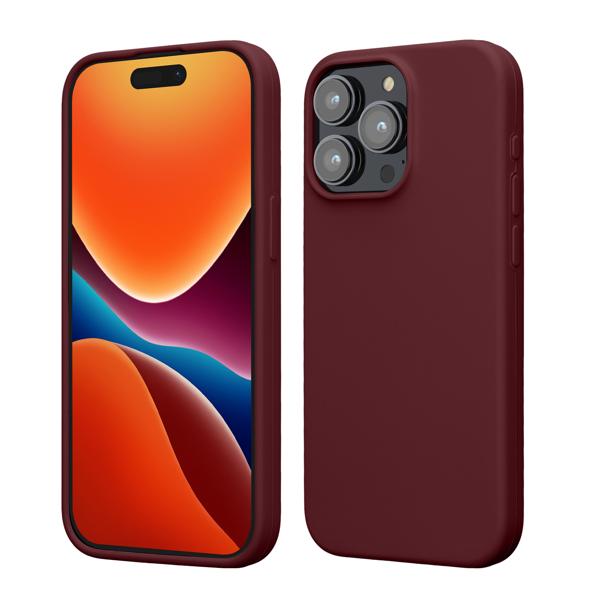 Silikonový kryt kwmobile pro iPhone 15 Pro Max - bordó fialová