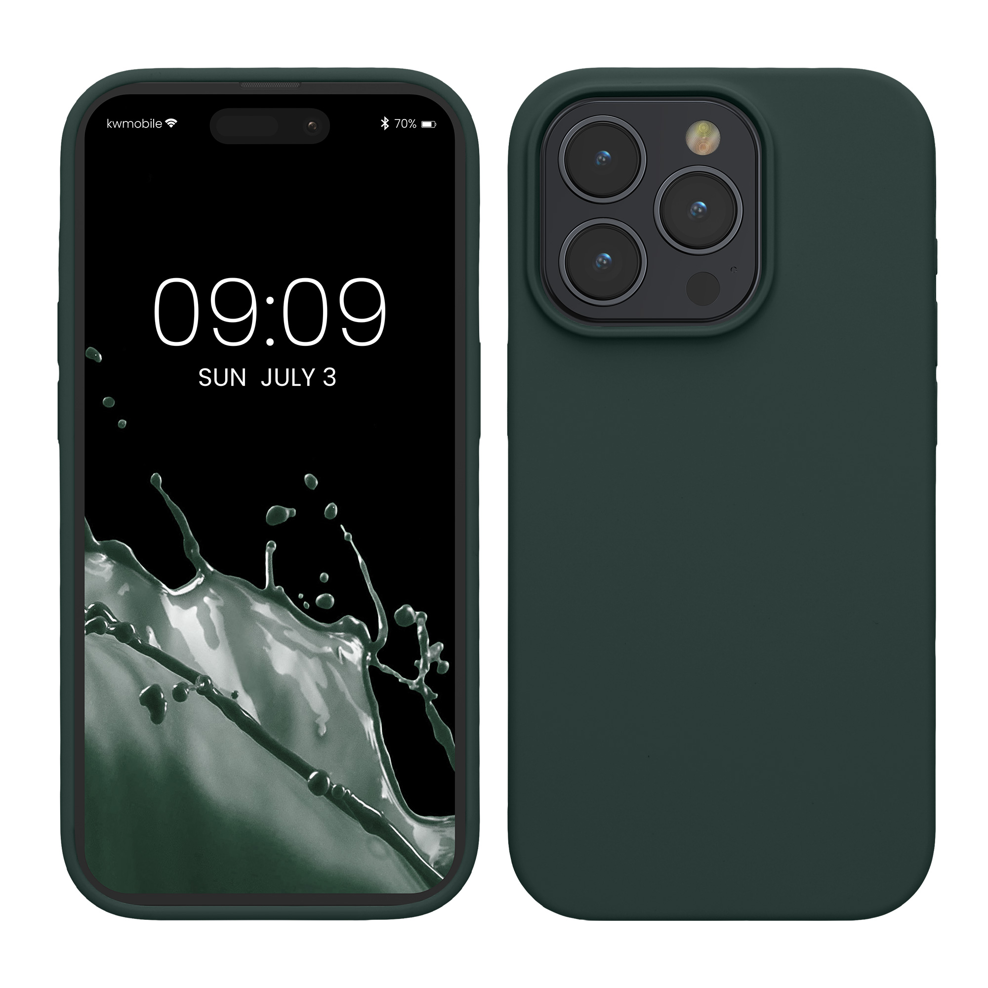 Silikonový kryt kwmobile pro iPhone 15 Pro Max - modrozelená