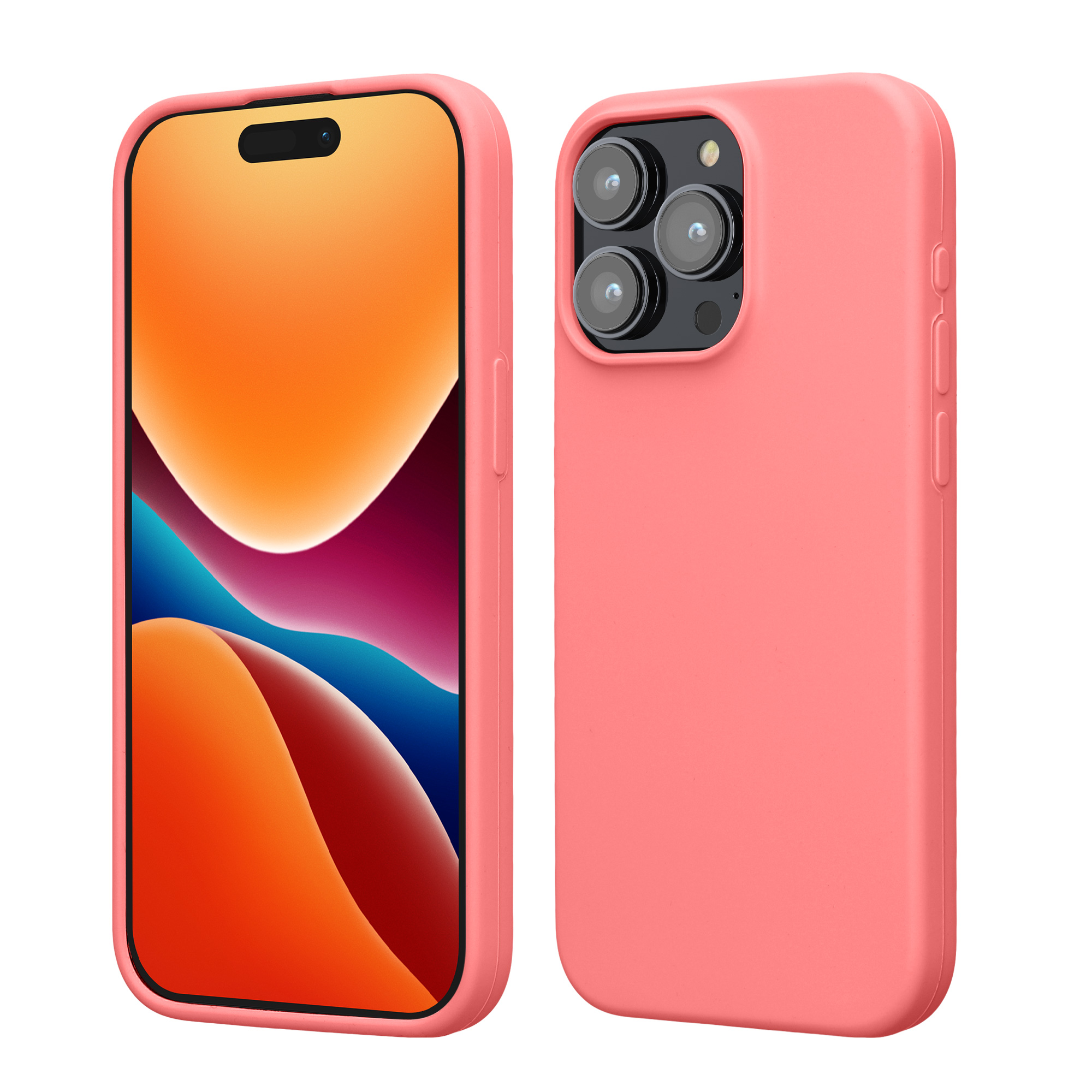 Pouzdro pro iPhone 15 Pro Max kwmobile silikonové - pastelová korálová