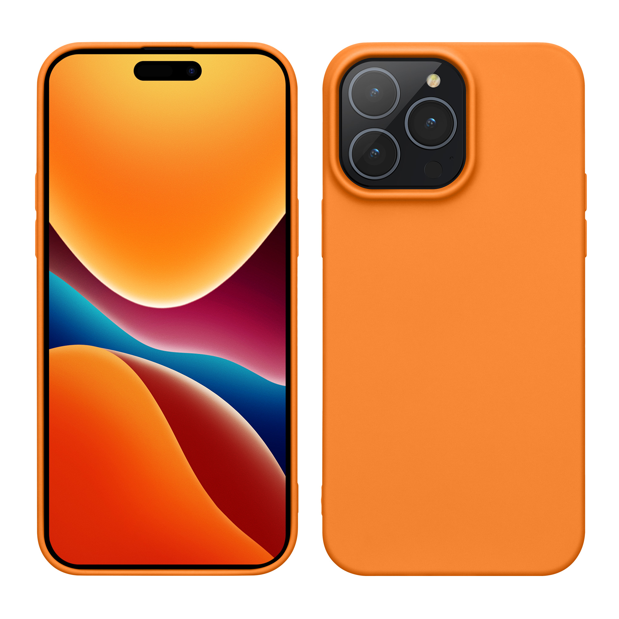 Silikonový kryt kwmobile pro iPhone 15 Pro Max - ovocně oranžová