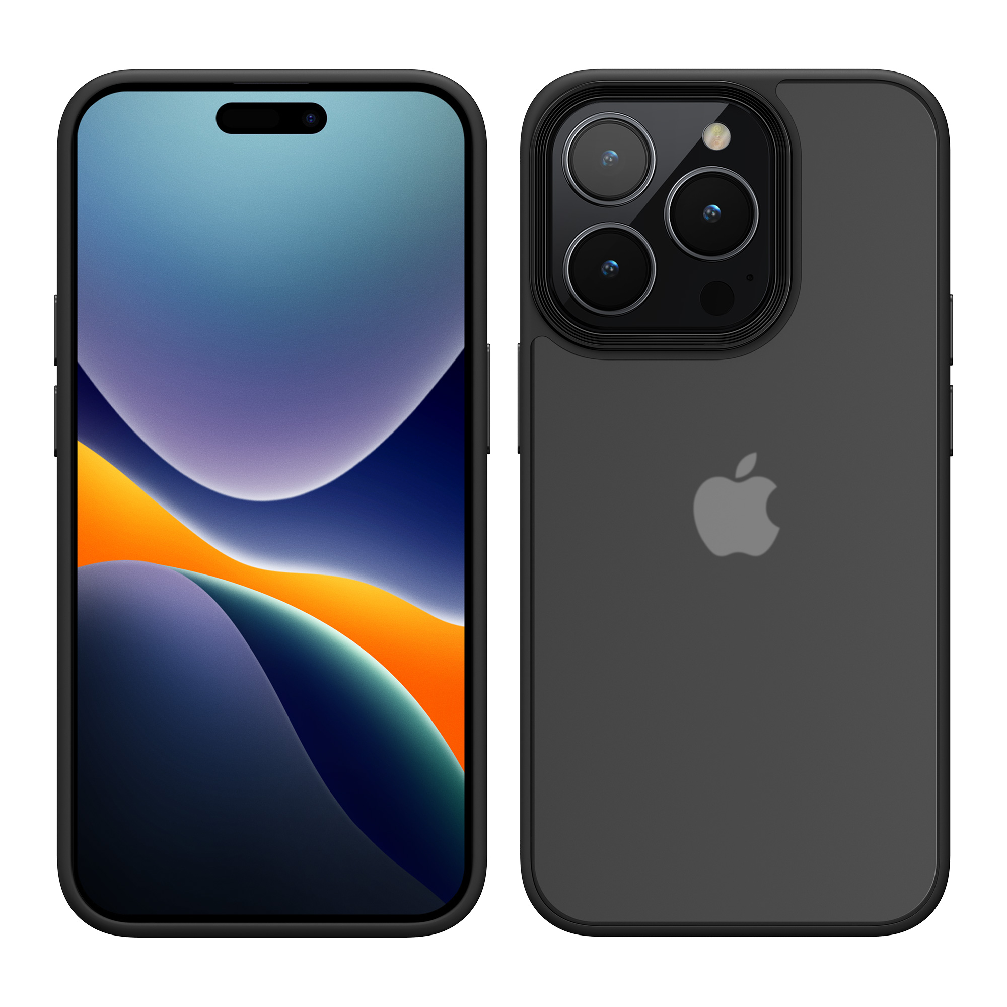 Pouzdro pro iPhone 15 Pro kwmobile silikonové - černá / matný transparentní