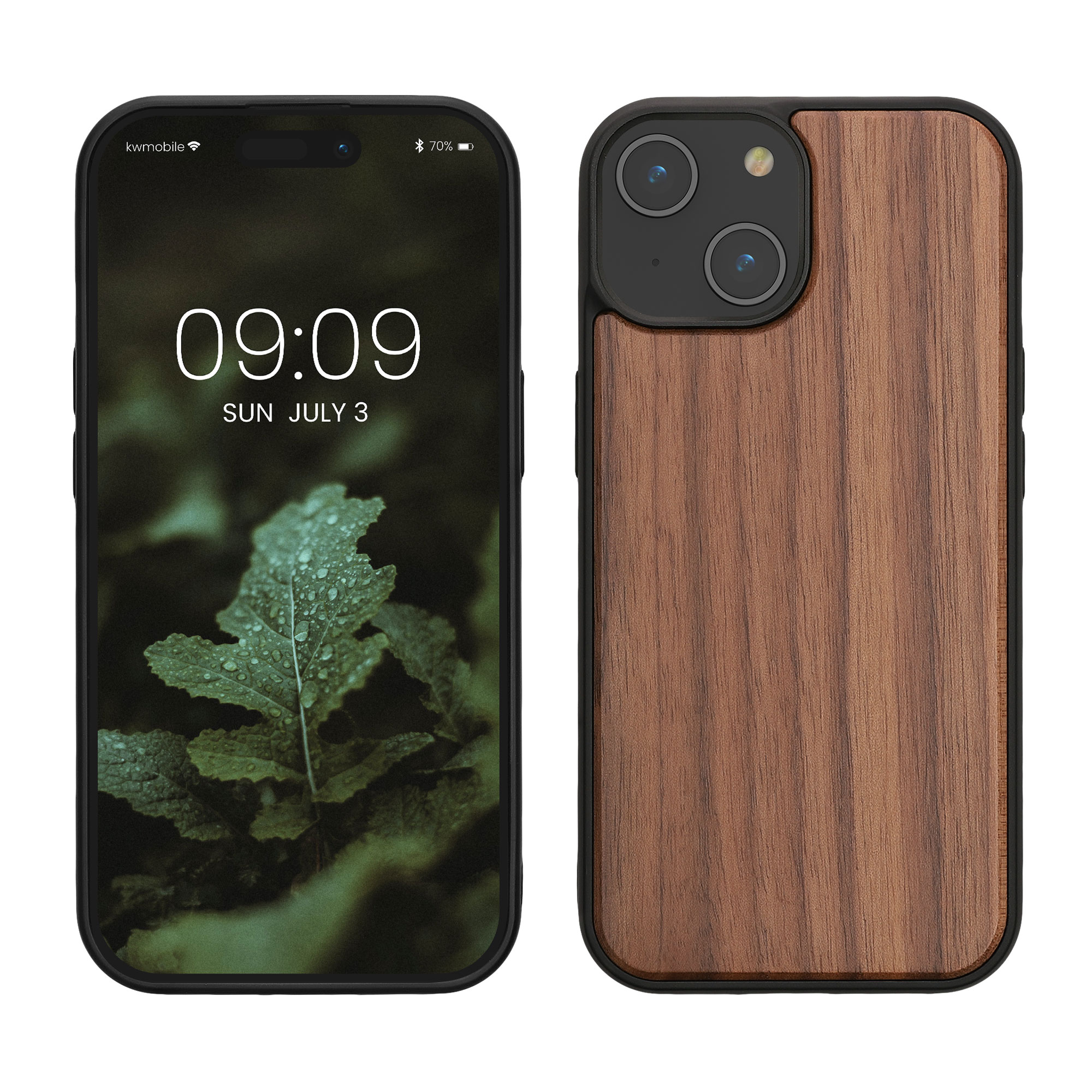 Kryt kwmobile dřevo iPhone 15 tmavě hnědá