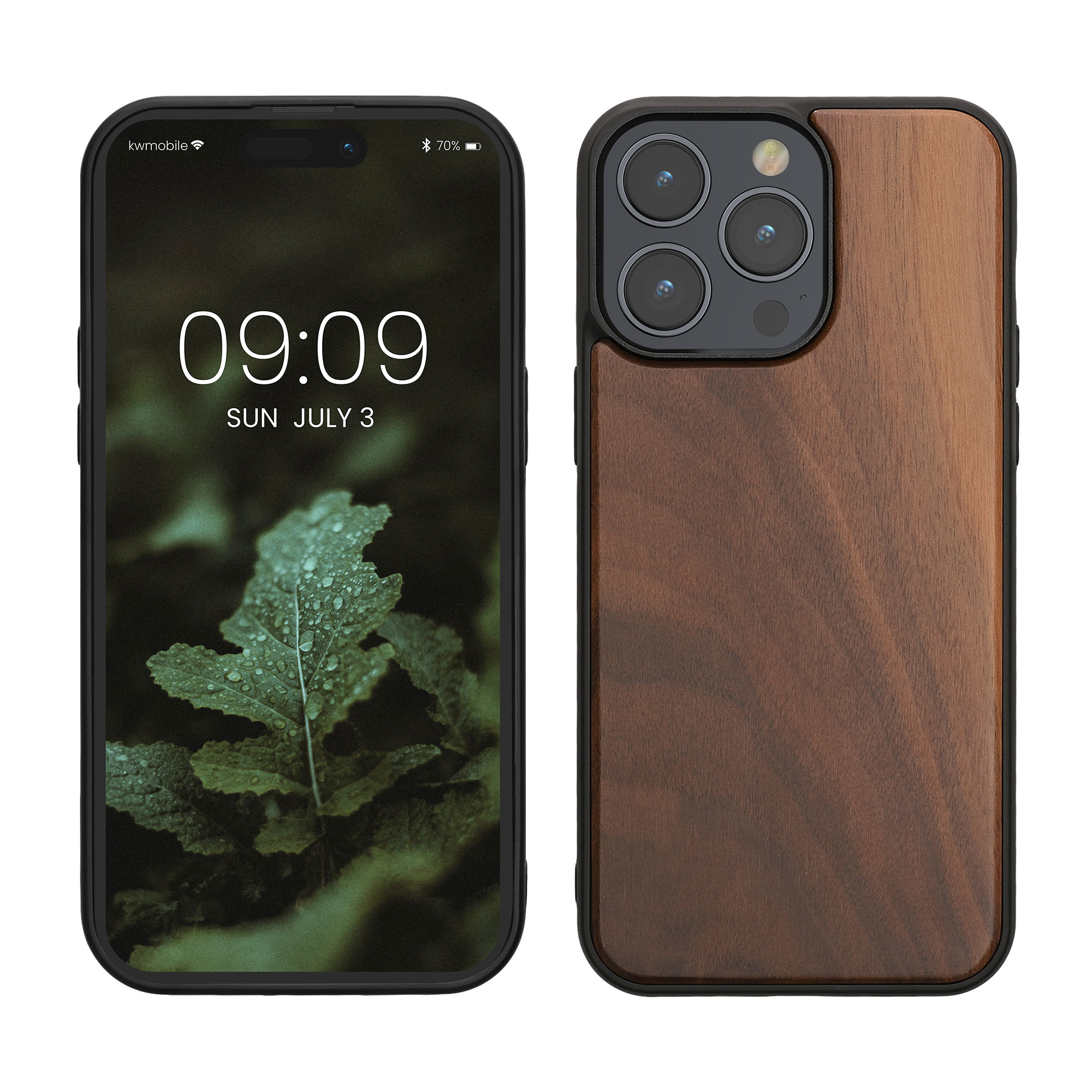 Dřevěný kryt kwmobile pro iPhone 15 Pro Max - tmavě hnědá