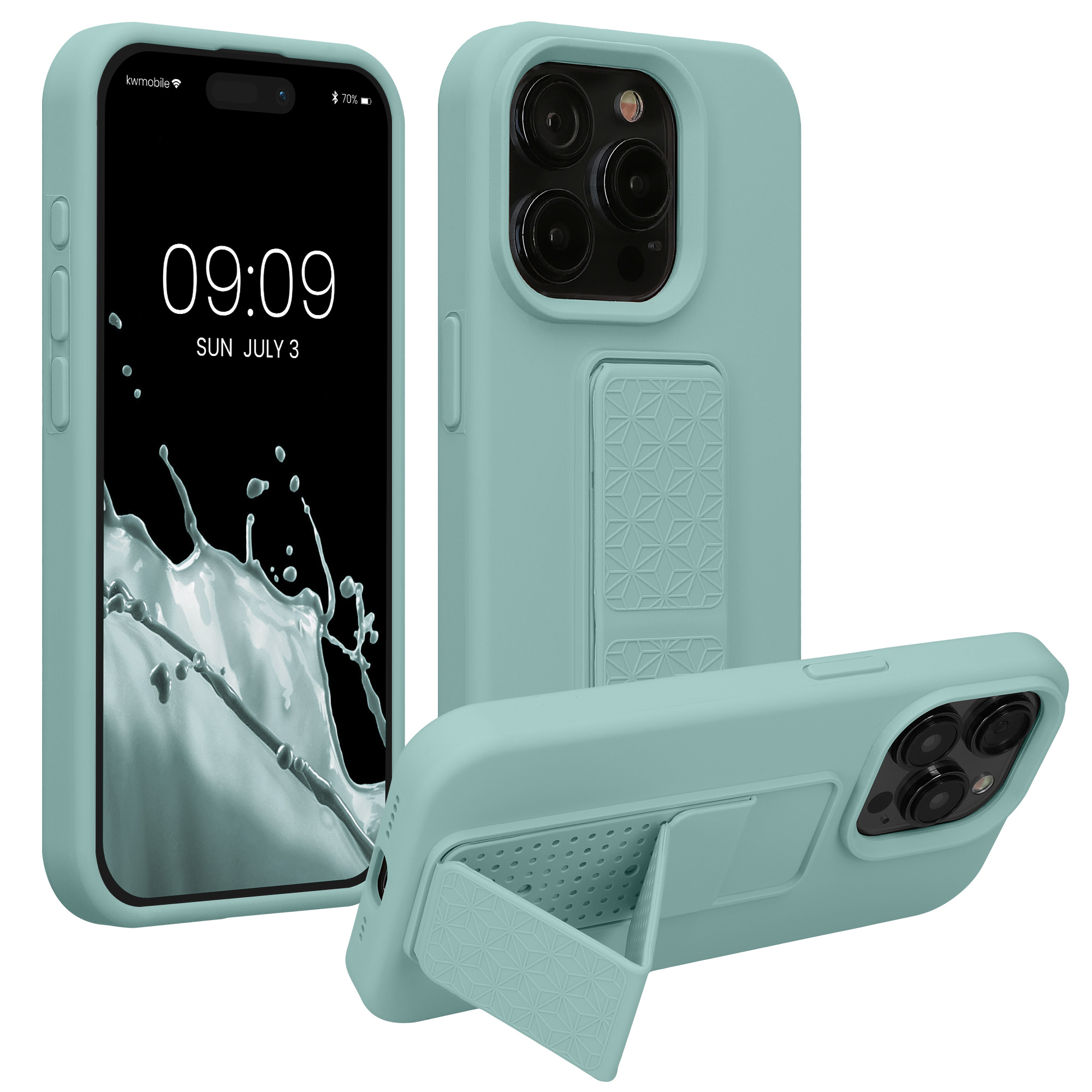 Silikonový kryt kwmobile pro iPhone 15 Pro - mátová