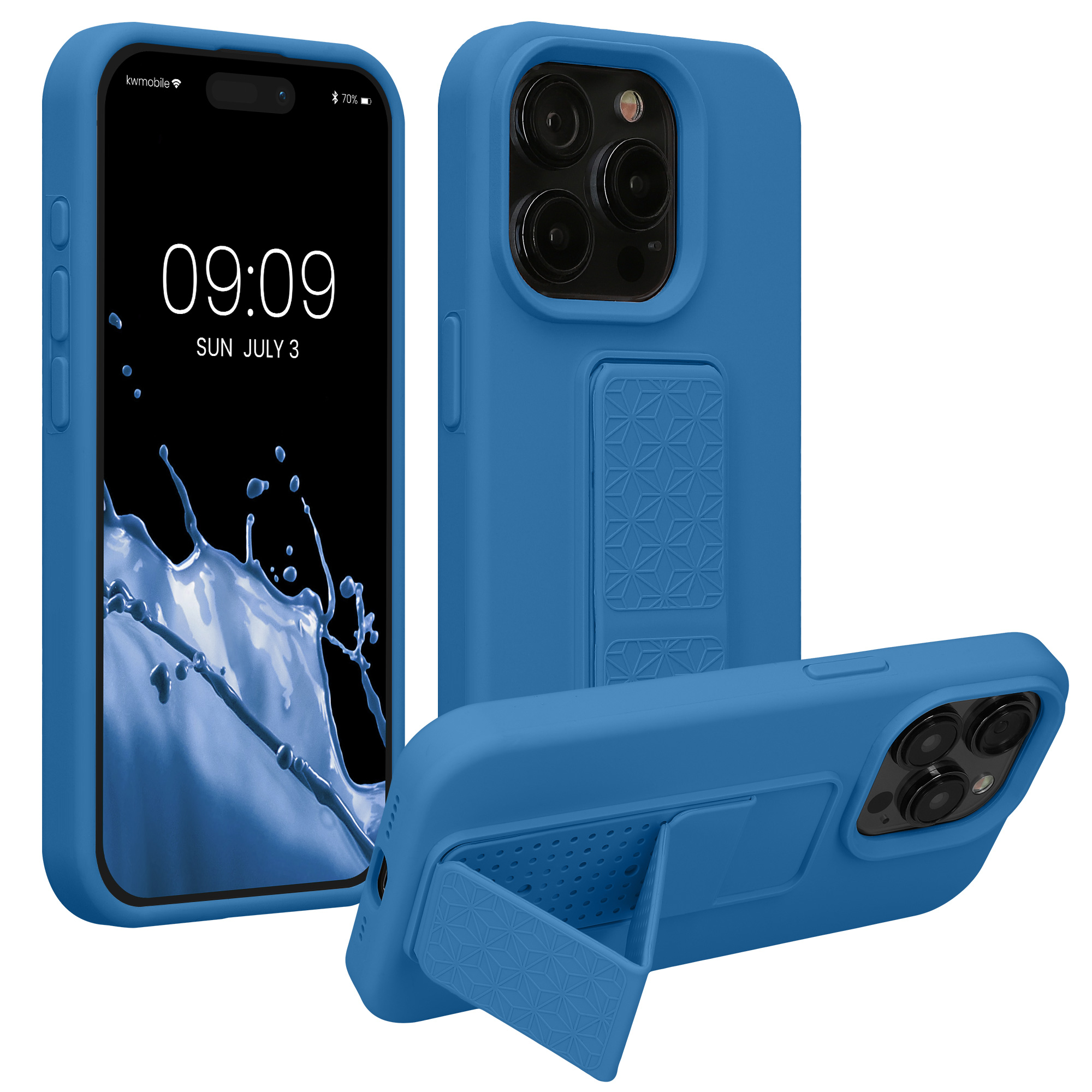 Silikonový kryt kwmobile pro iPhone 15 Pro - karibsky modrá