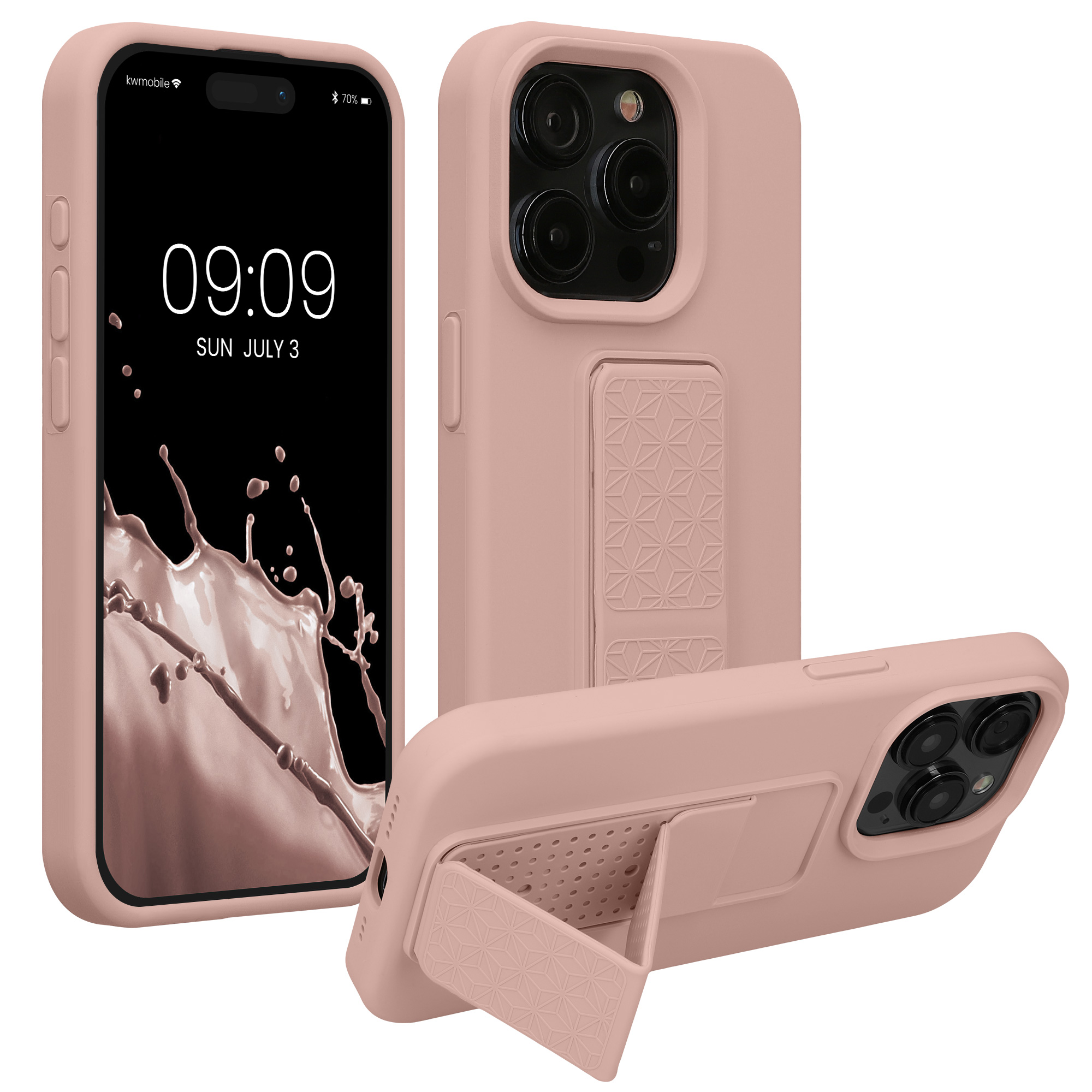 Silikonový kryt kwmobile pro iPhone 15 Pro Max - pudrově růžová