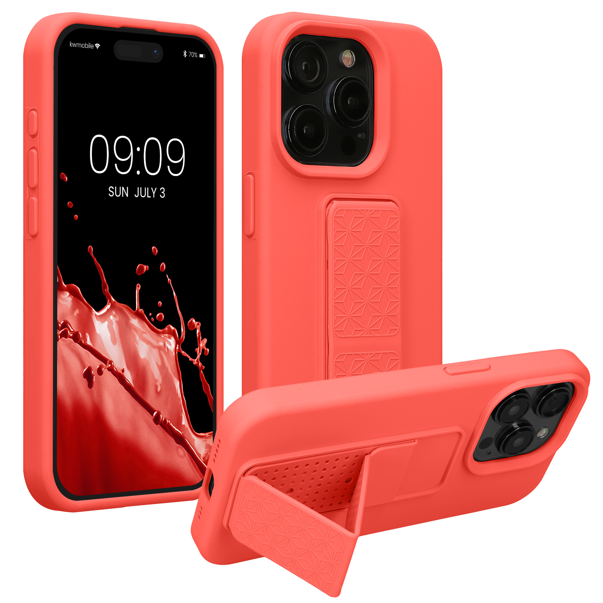 Silikonový kryt kwmobile pro iPhone 15 Pro Max - korálová