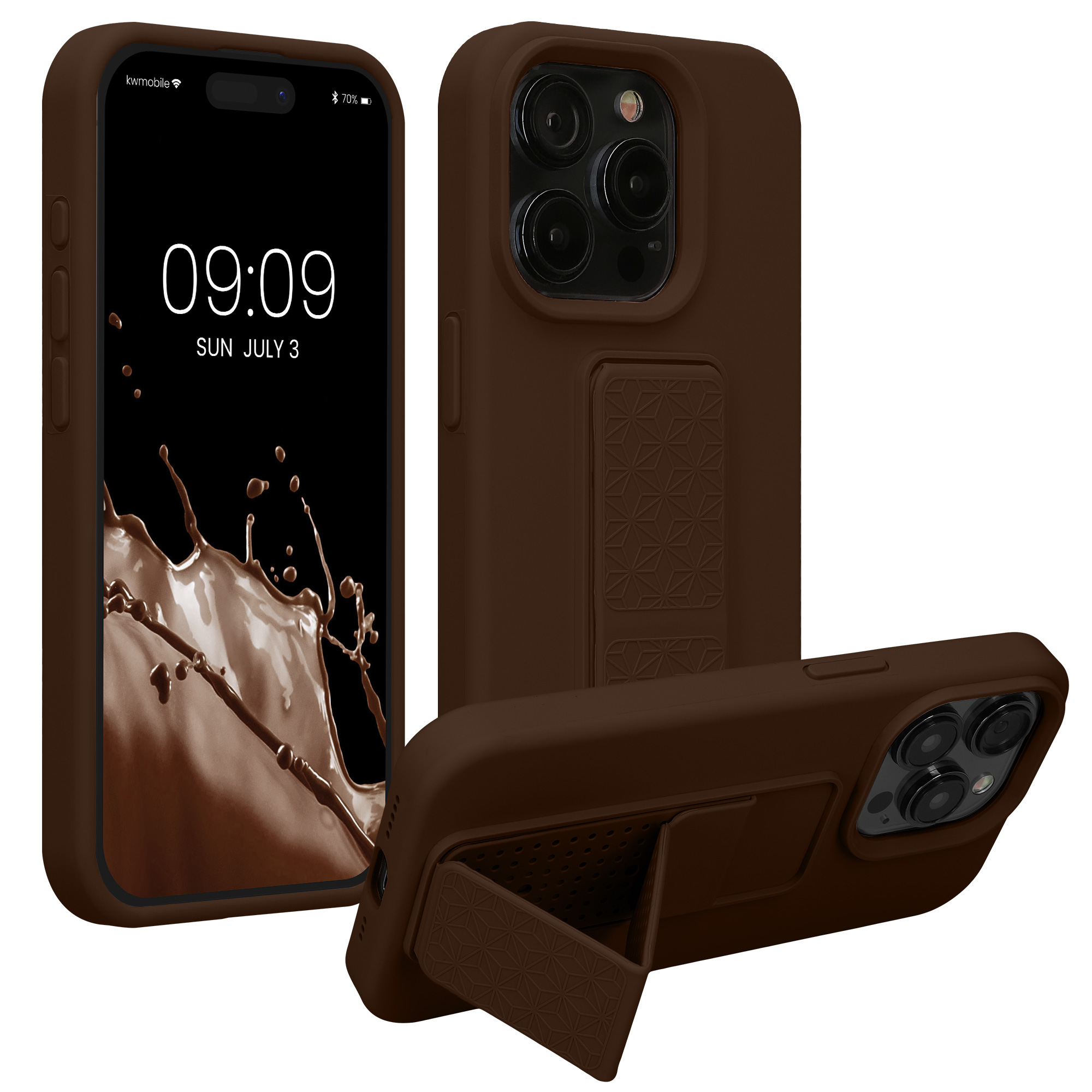 Silikonový kryt kwmobile pro iPhone 15 Pro Max - čokoládová