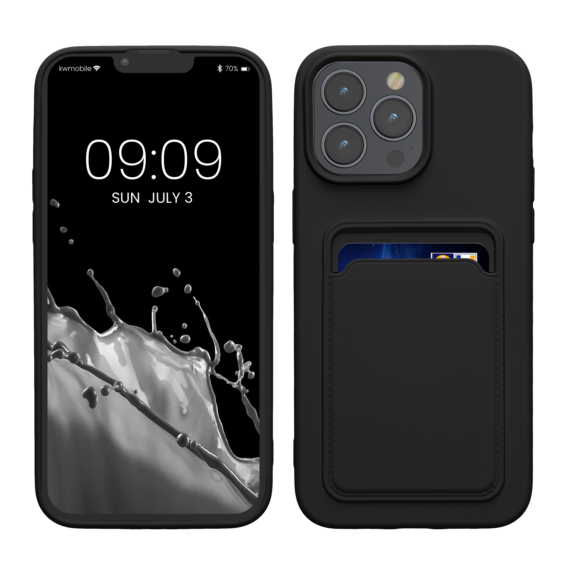 Kryt s přihrádkou na kartu kwmobile pro iPhone 15 Pro Max - černá