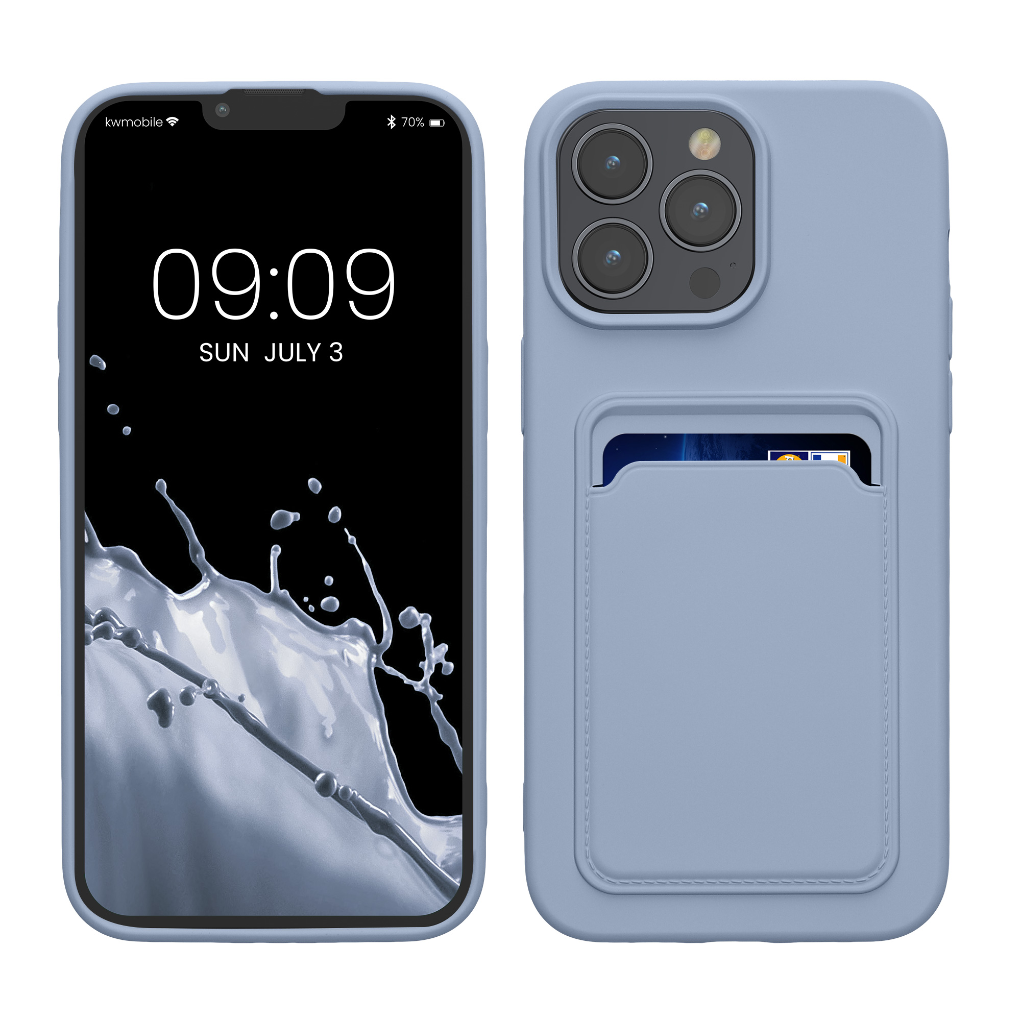 Kryt s přihrádkou na kartu kwmobile pro iPhone 15 Pro Max - levandulová
