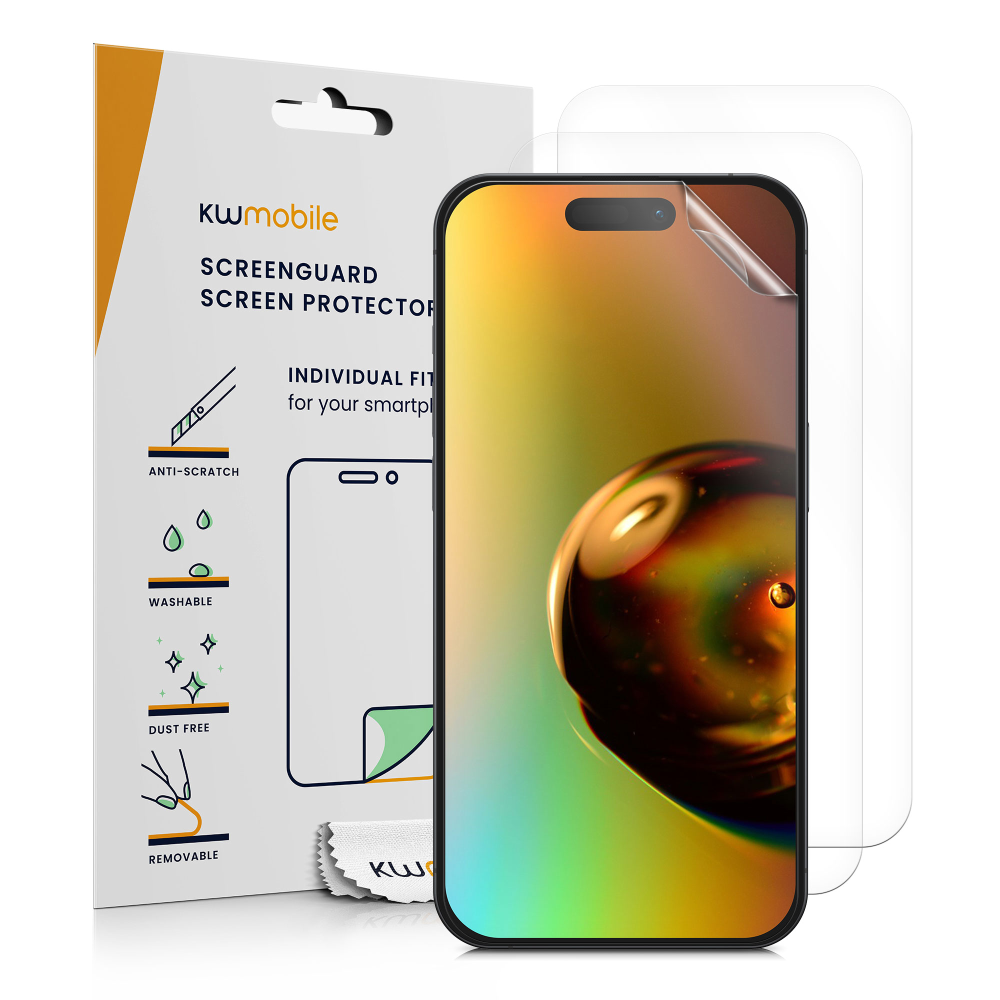 Ochranné sklo kwmobile iPhone 15 Pro Screen Protector transparentní