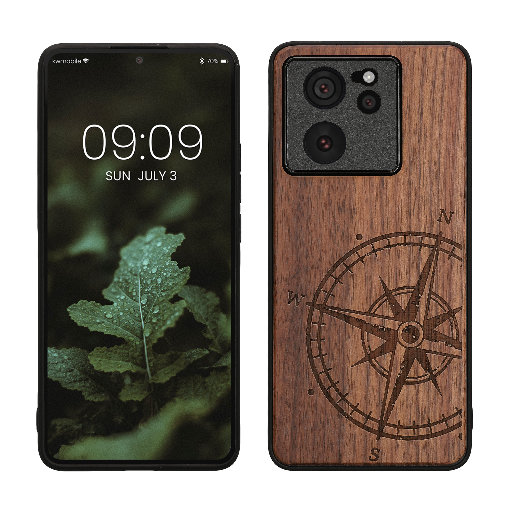 Kryt na mobil Xiaomi 13T / 13T Pro kwmobile dřevěný tmavě hnědá