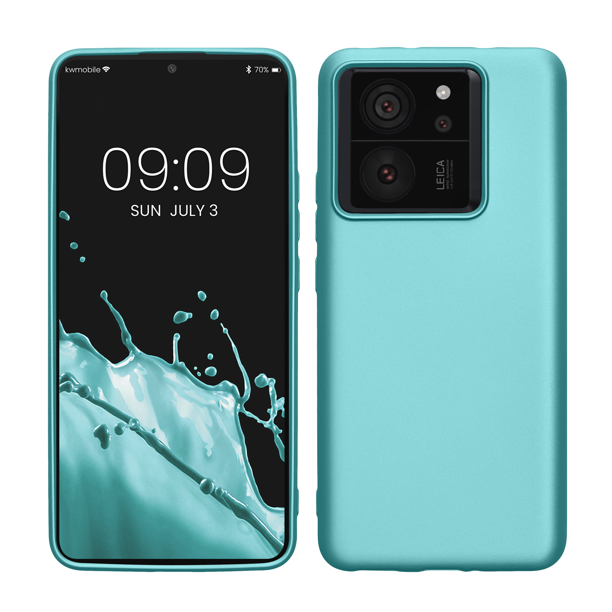 Kryt na mobil Xiaomi 13T / 13T Pro kwmobile metalická mátově zelená