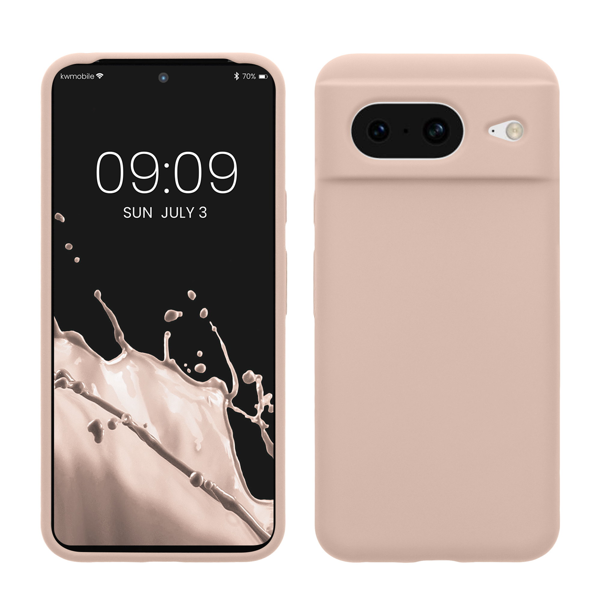 Silikonový kryt kwmobile pro Google Pixel 8 - krémově béžové Coconut Swirl