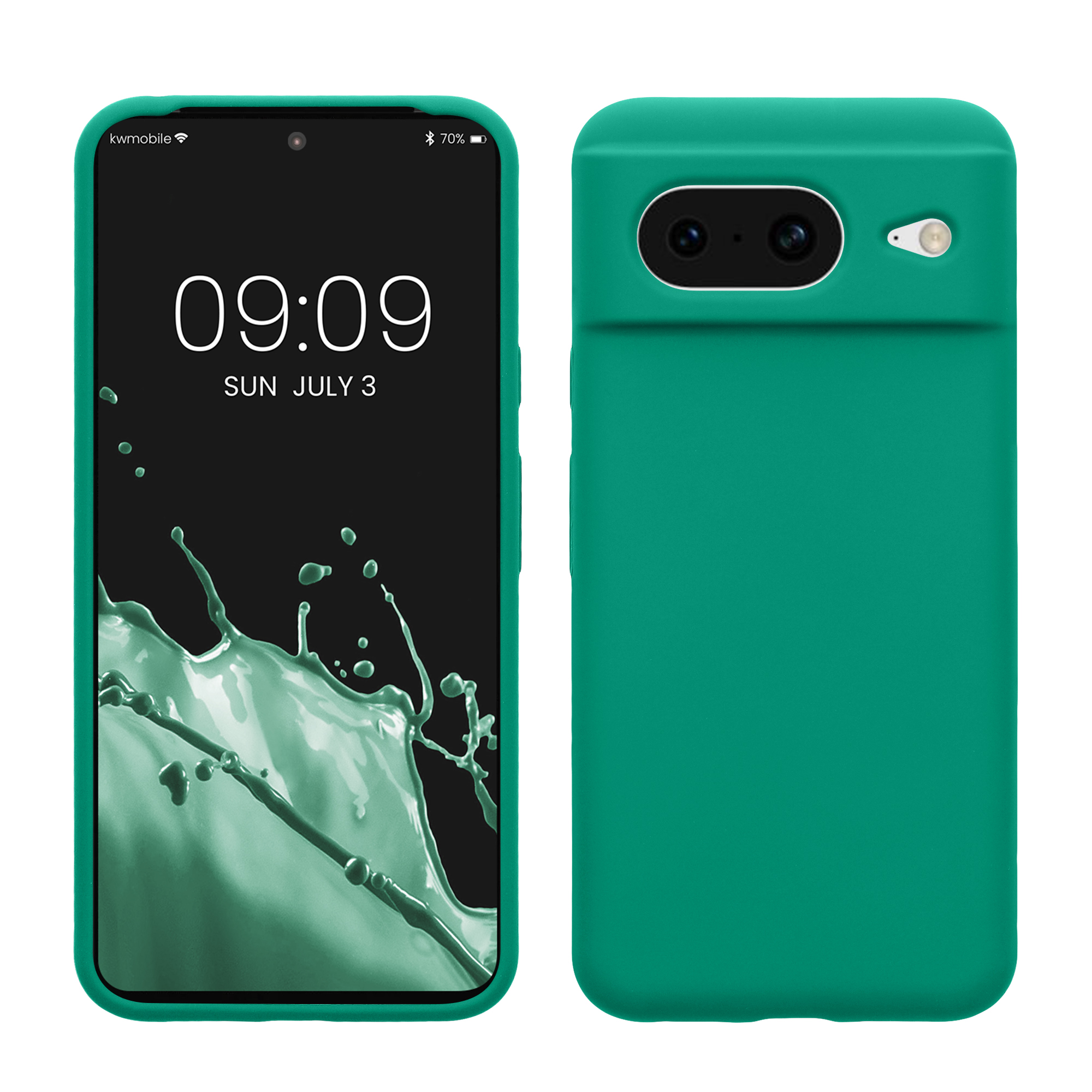 TPU silikonový kryt pro Google Pixel 8, měkký povrch kwmobile ‑ smaragdově zelená