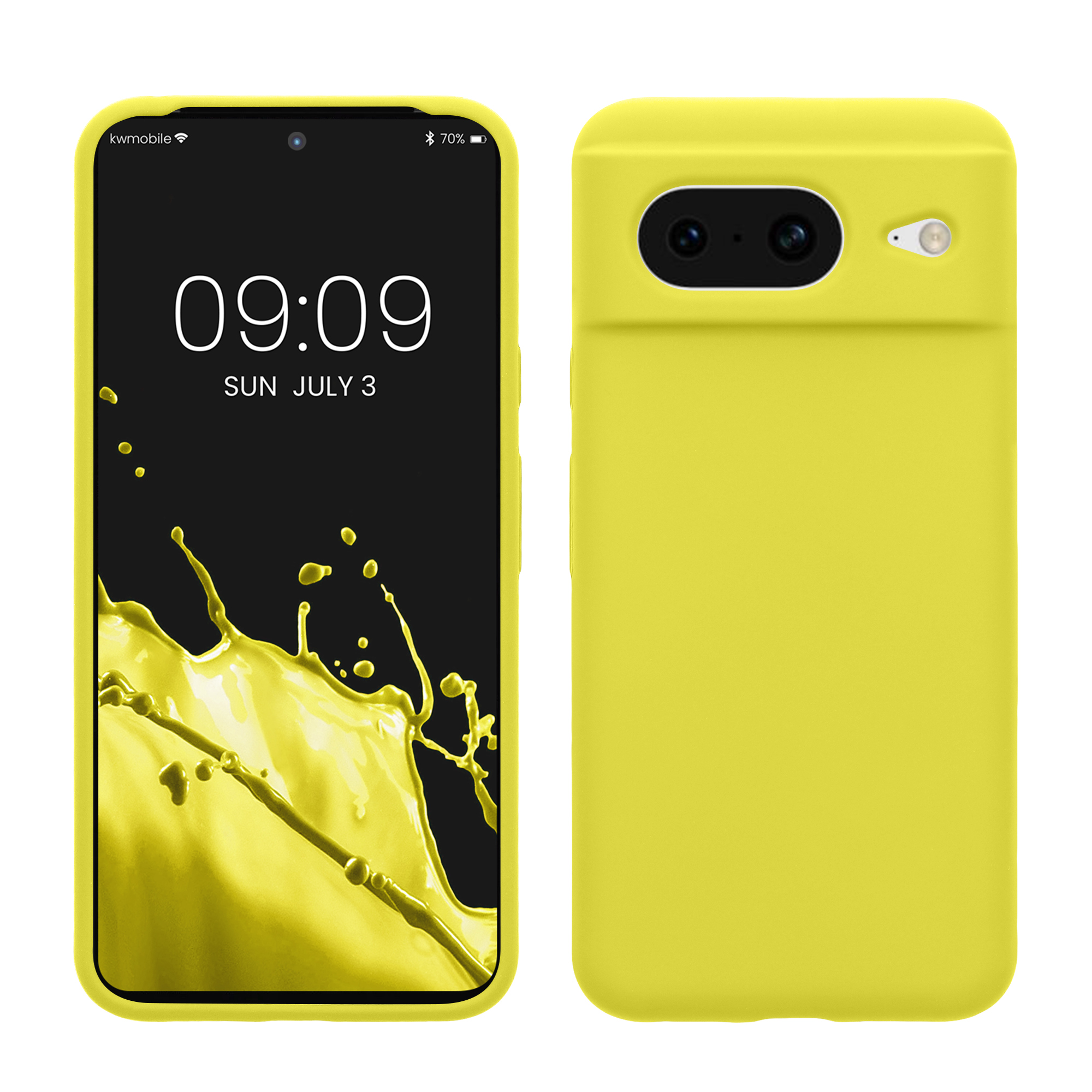 TPU silikonový kryt pro Google Pixel 8, měkký povrch kwmobile ‑ citronově žlutá