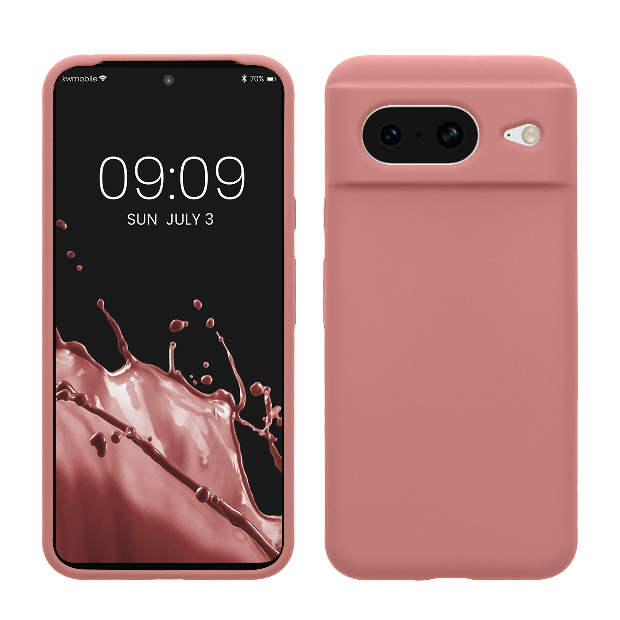 Silikonový kryt kwmobile pro Google Pixel 8 - růžové Winter Rose