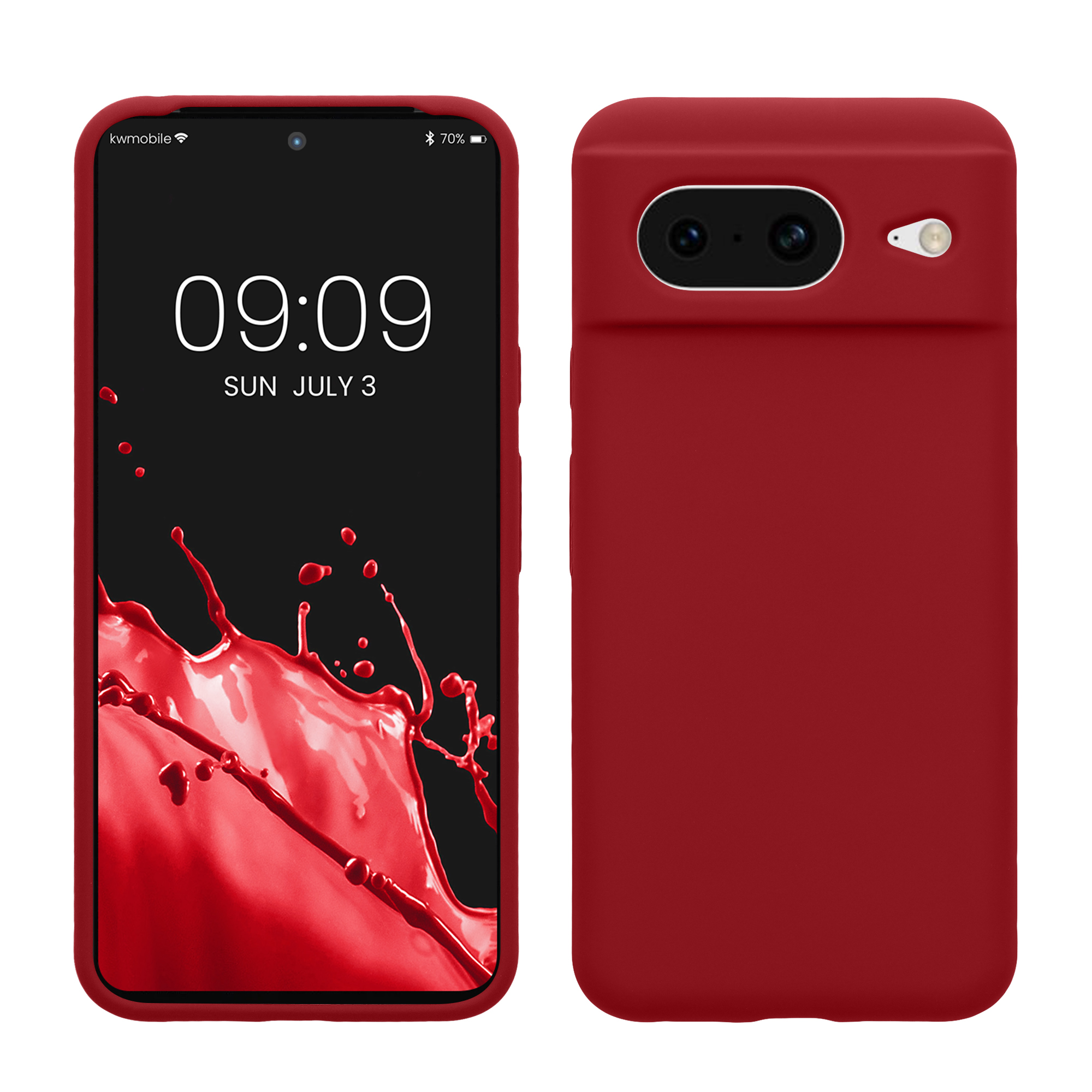 Silikonový kryt kwmobile pro Google Pixel 8 - rubarborově červené