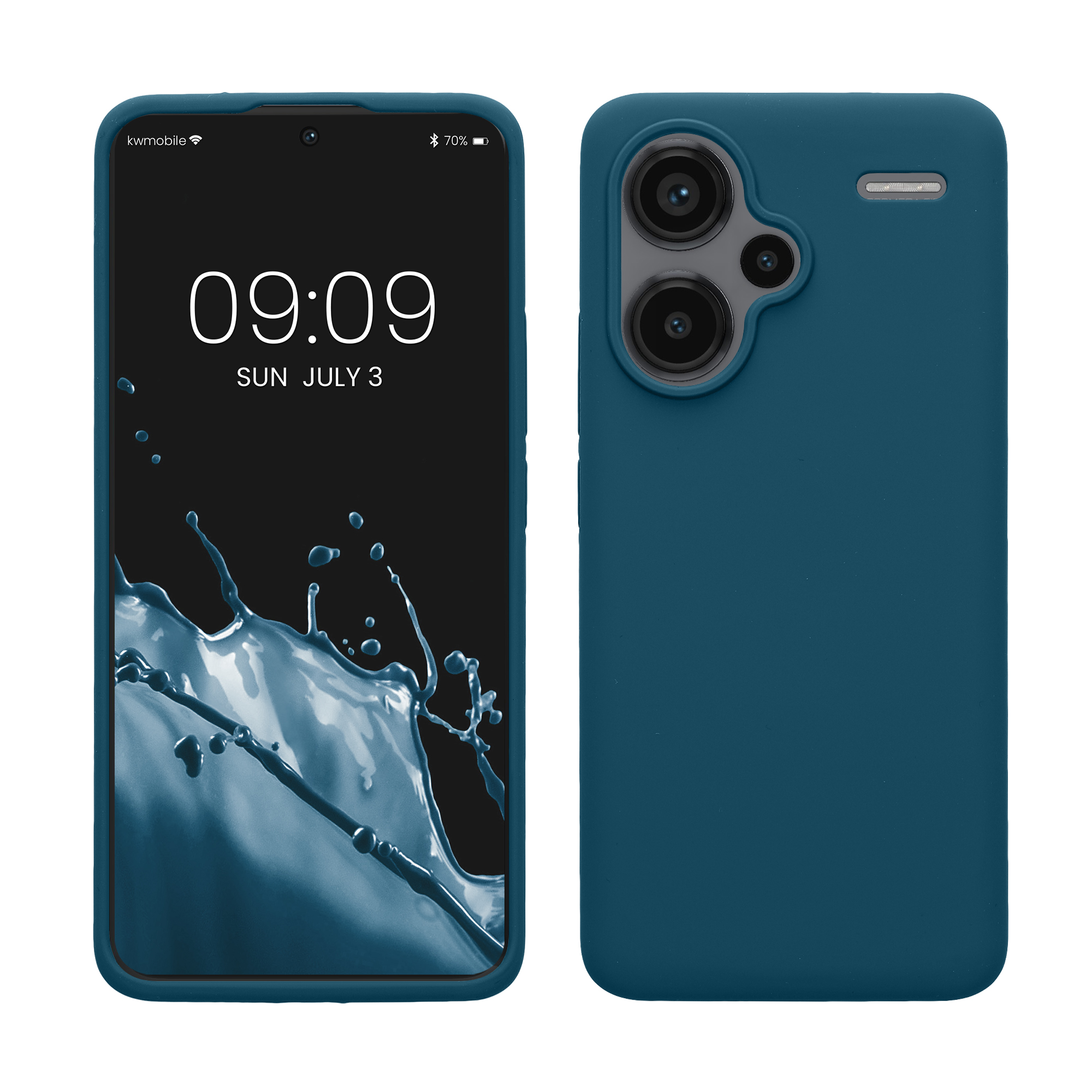 Kryt Xiaomi Redmi Note 13 Pro+ 5G silikonový TPU modrozelená matná kwmobile