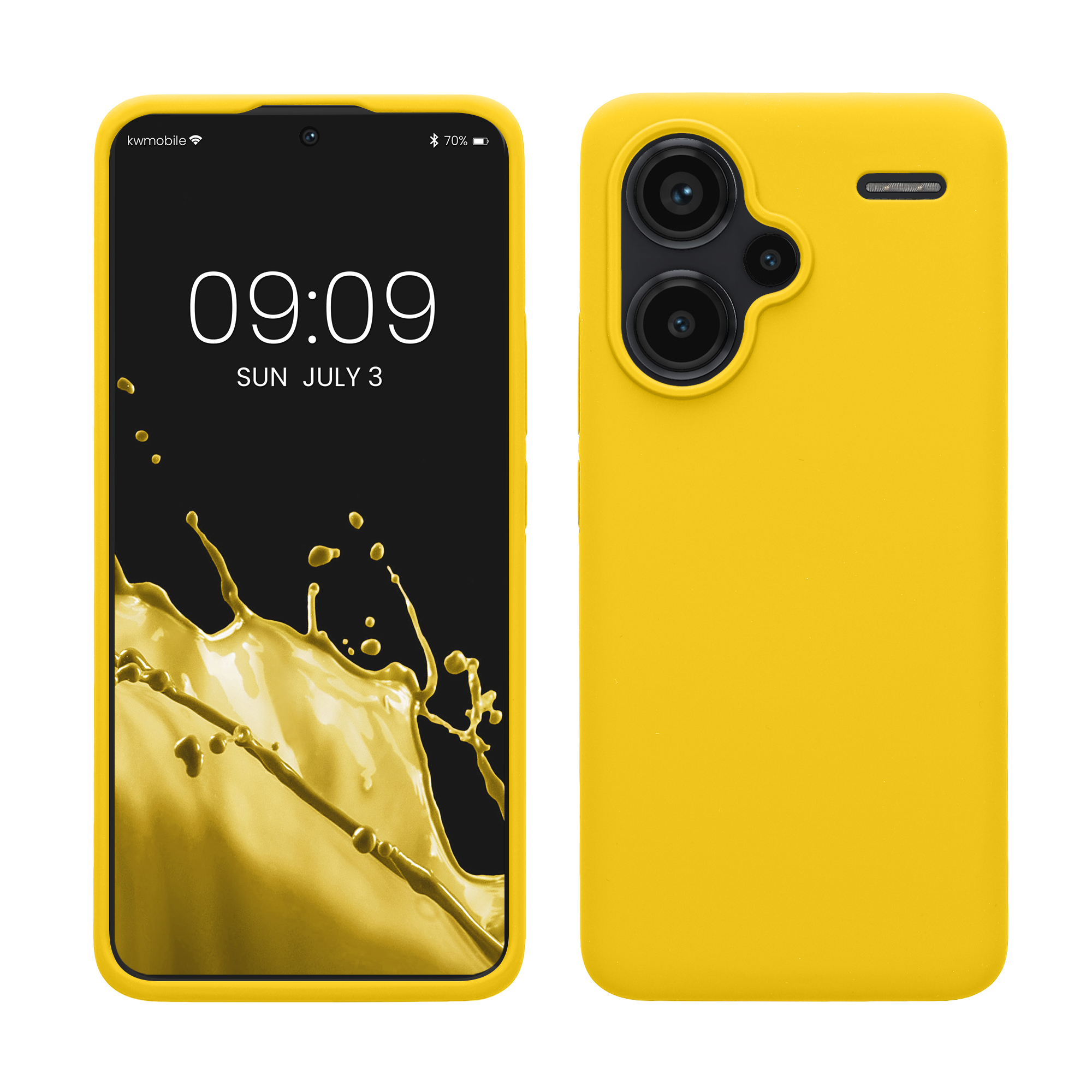 Kryt Xiaomi Redmi Note 13 Pro+ 5G silikonový TPU zářivě žlutá kwmobile