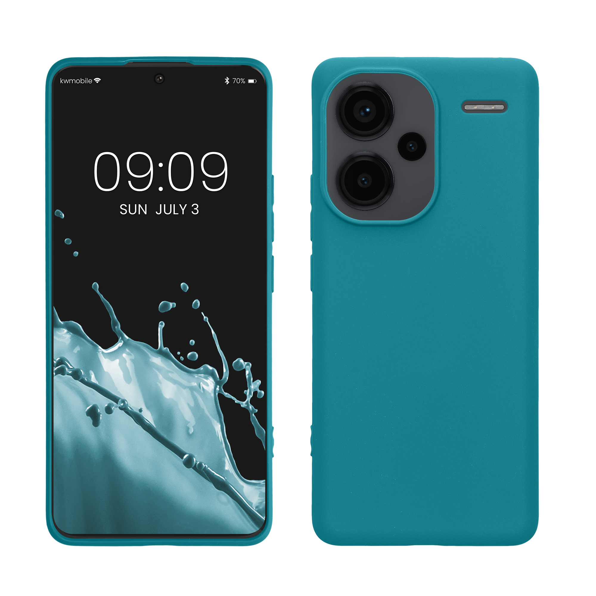 Kryt Xiaomi Redmi Note 13 Pro+ 5G silikonový TPU modrozelená matná kwmobile