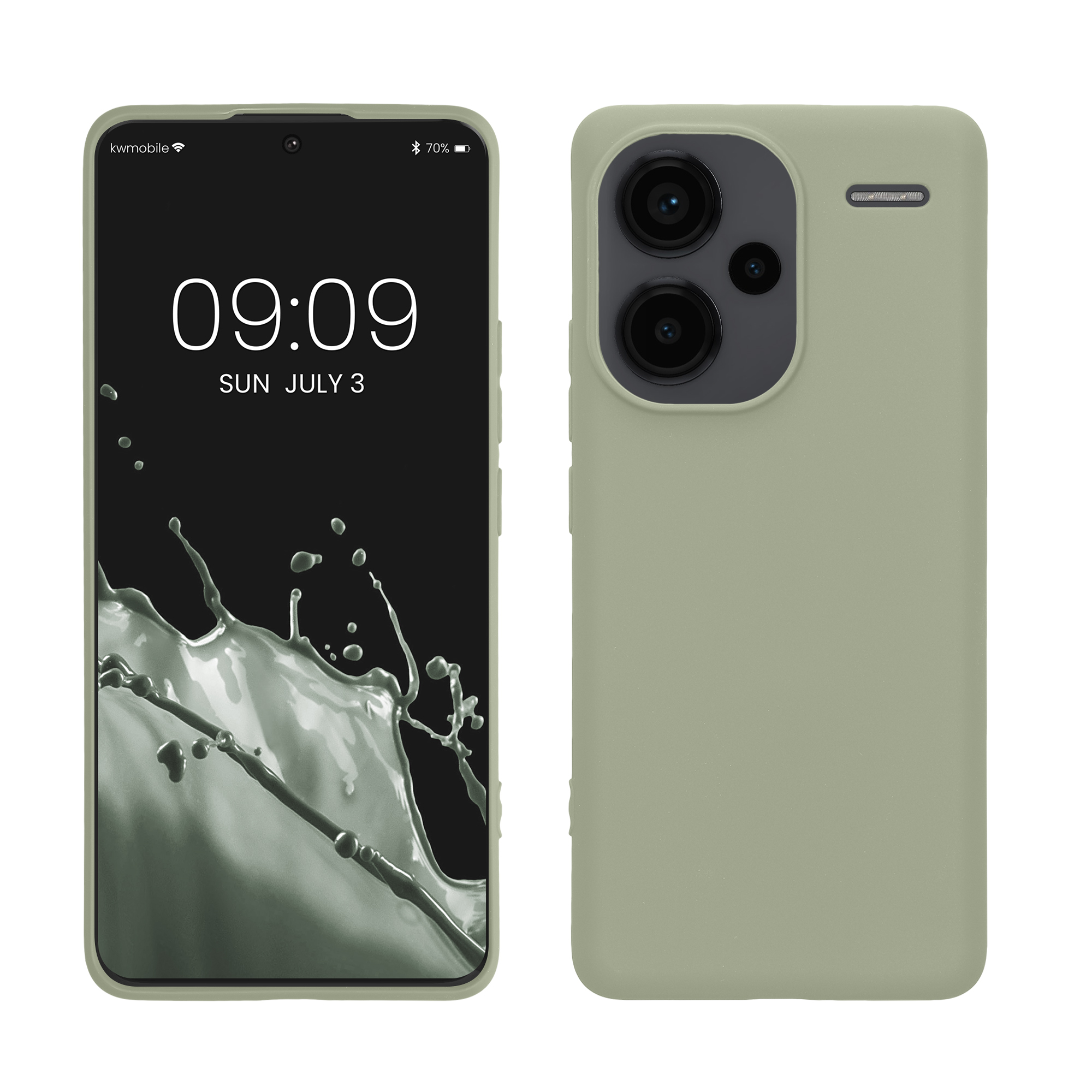 Kryt Xiaomi Redmi Note 13 Pro+ 5G silikonový TPU šedozelená kwmobile