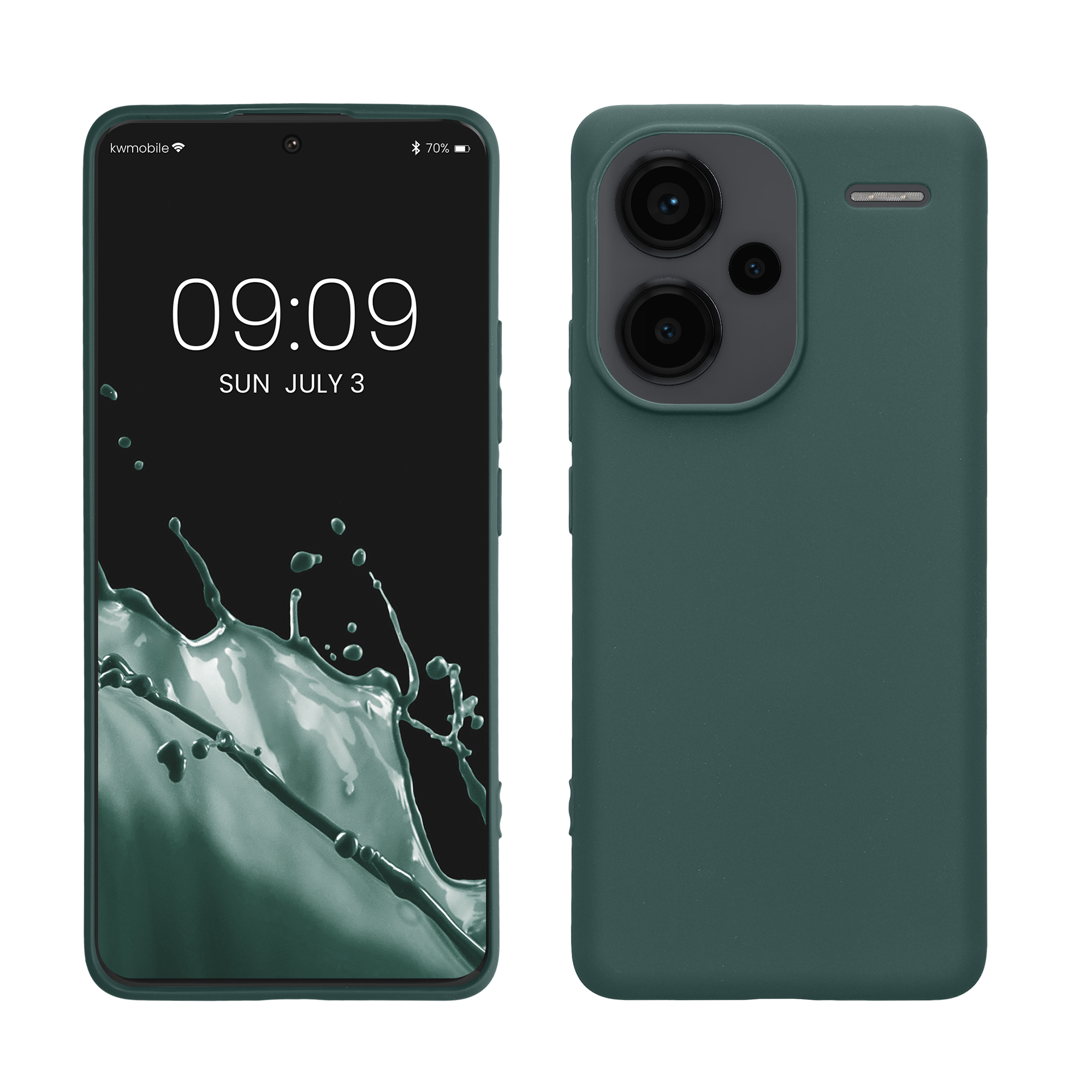 Kryt Xiaomi Redmi Note 13 Pro+ 5G silikonový TPU modrozelená kwmobile