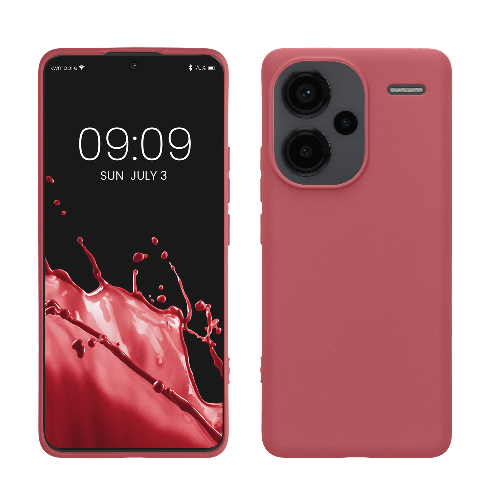 Kryt Xiaomi Redmi Note 13 Pro+ 5G silikonový TPU červená kwmobile