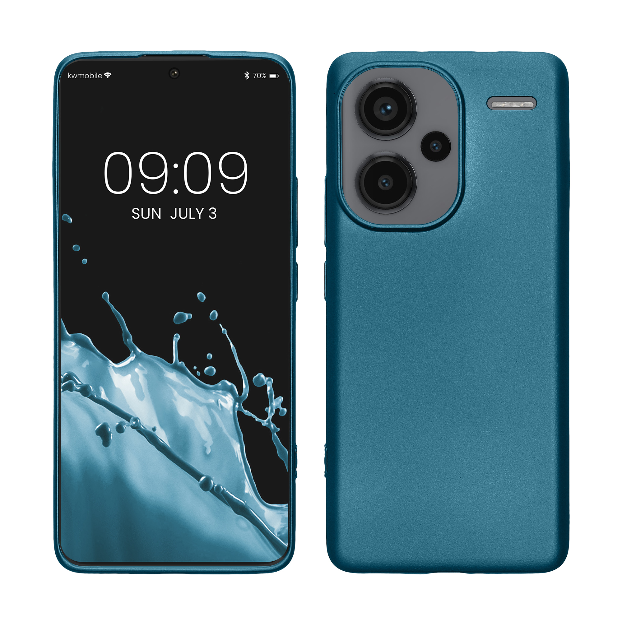 Kryt Xiaomi Redmi Note 13 Pro+ 5G metalický TPU metalická karibská modrá kwmobile