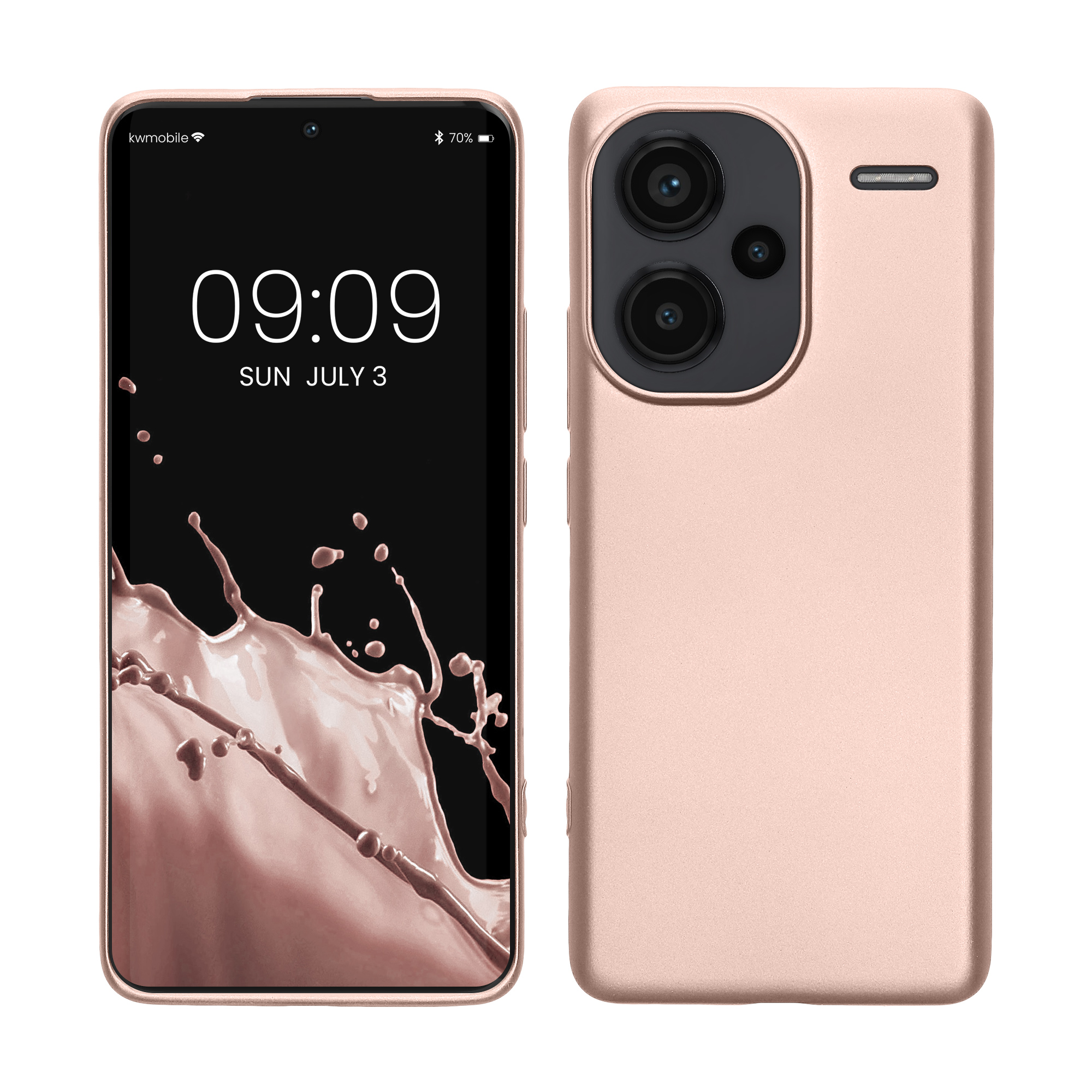 Kryt Xiaomi Redmi Note 13 Pro+ 5G metalický TPU metalická růžovo-zlatá kwmobile