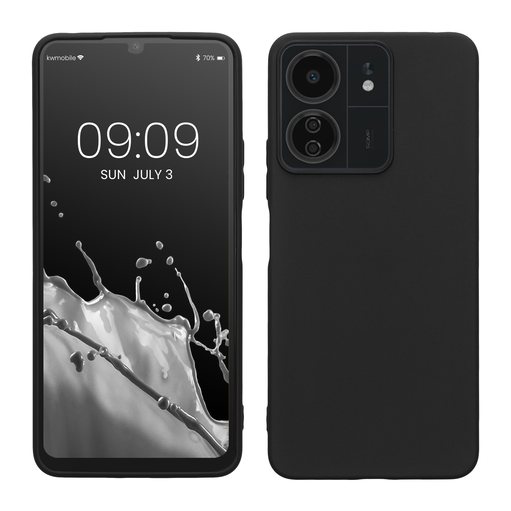 Kryt Xiaomi Poco C65 silikonový TPU černá matná kwmobile