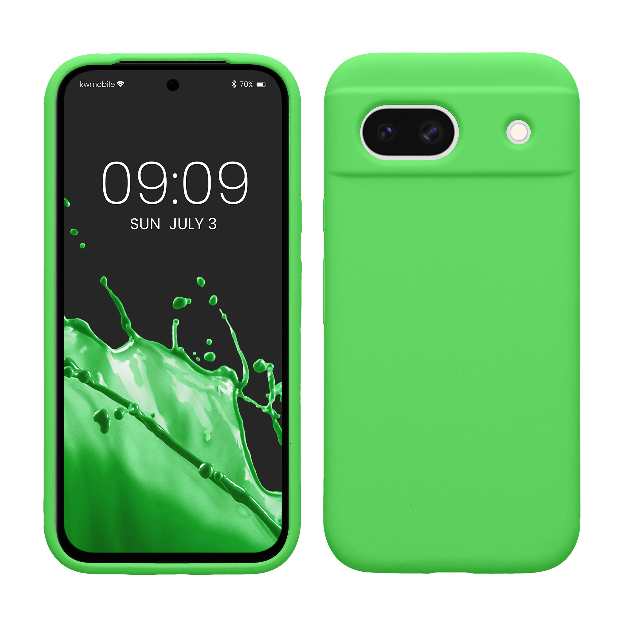 Silikonový kryt kwmobile pro Google Pixel 8a - limetkově zelené