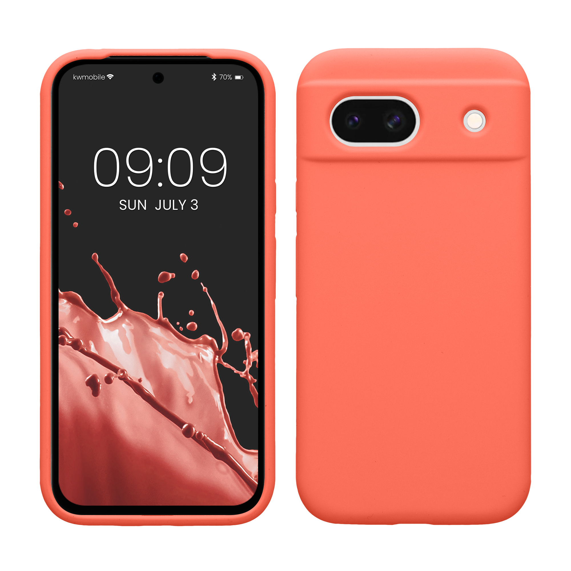 Silikonový kryt kwmobile pro Google Pixel 8a - korálové Vivid Coral