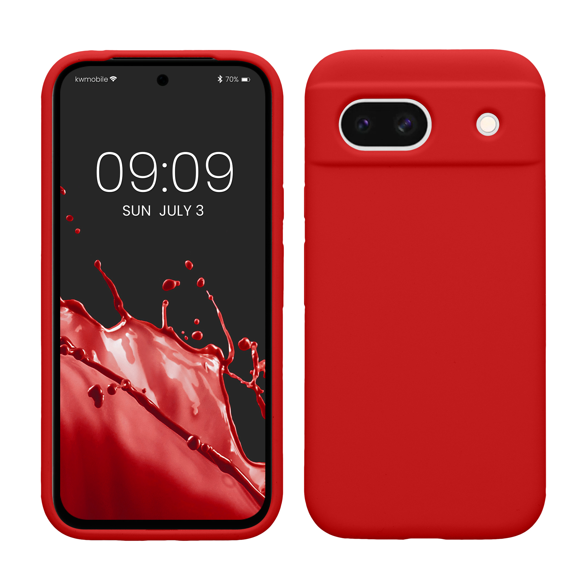 Pouzdro pro Google Pixel 8a kwmobile silikonové - klasická červená